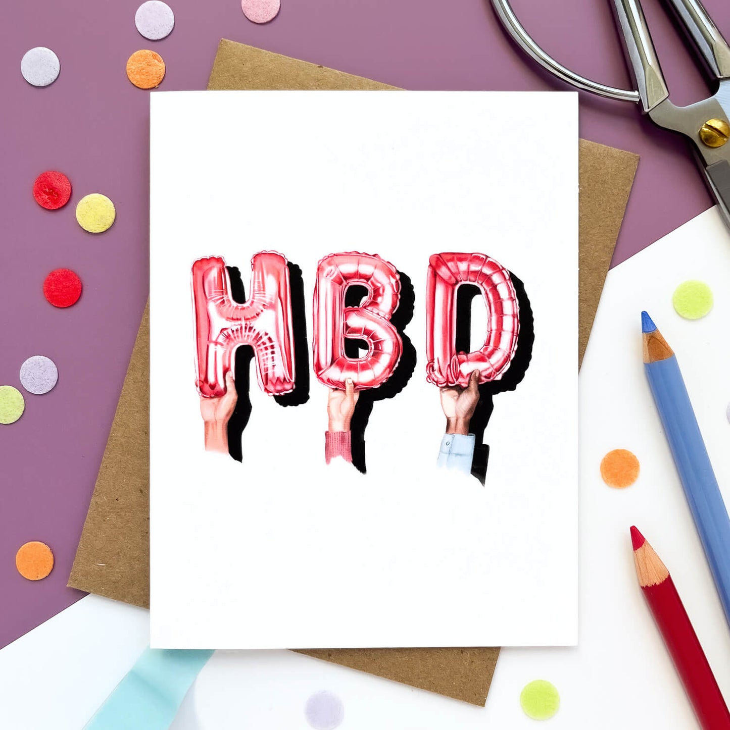 Balloon HBD Birthday Card