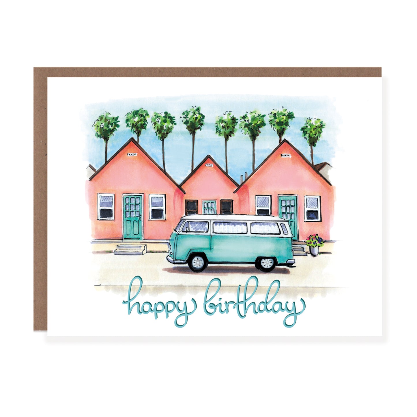 Blue Van Beachy Birthday Card - Case of 6