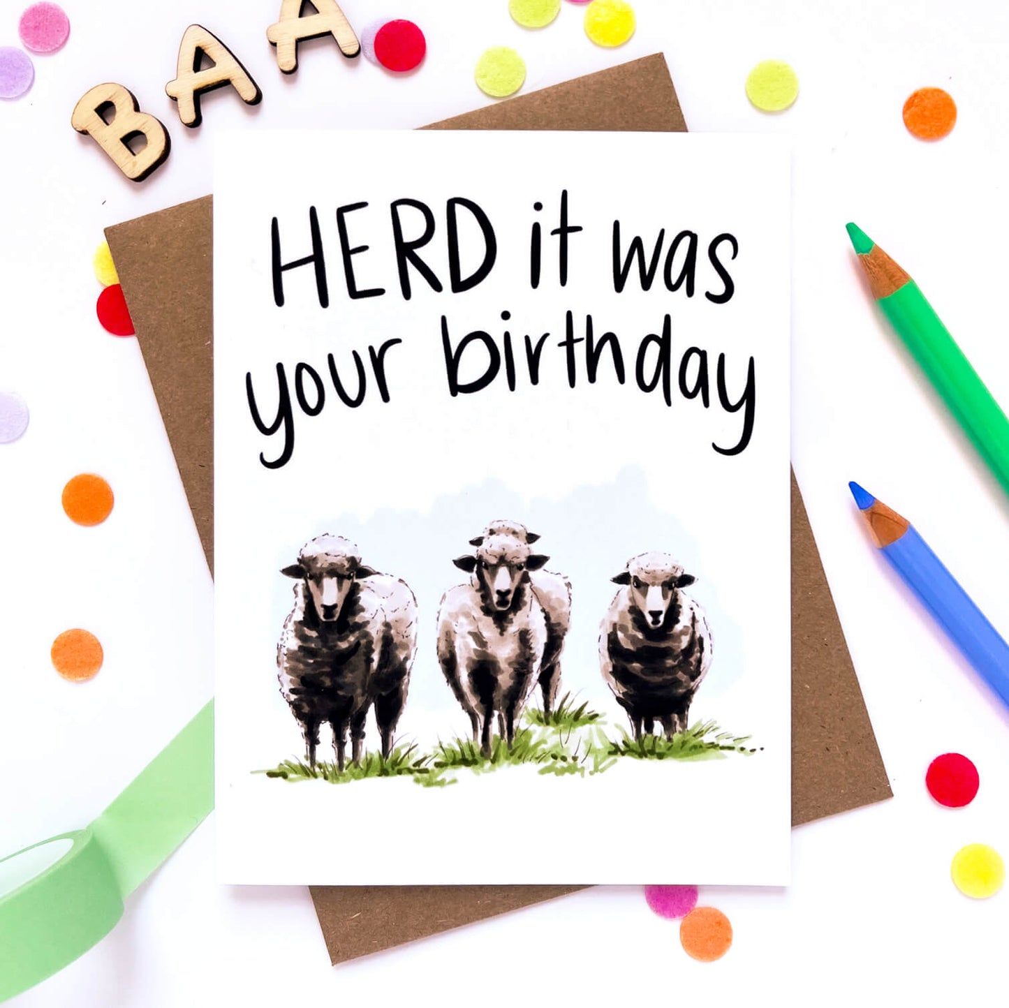 Herd Sheep Punny Birthday Card - Case of 6
