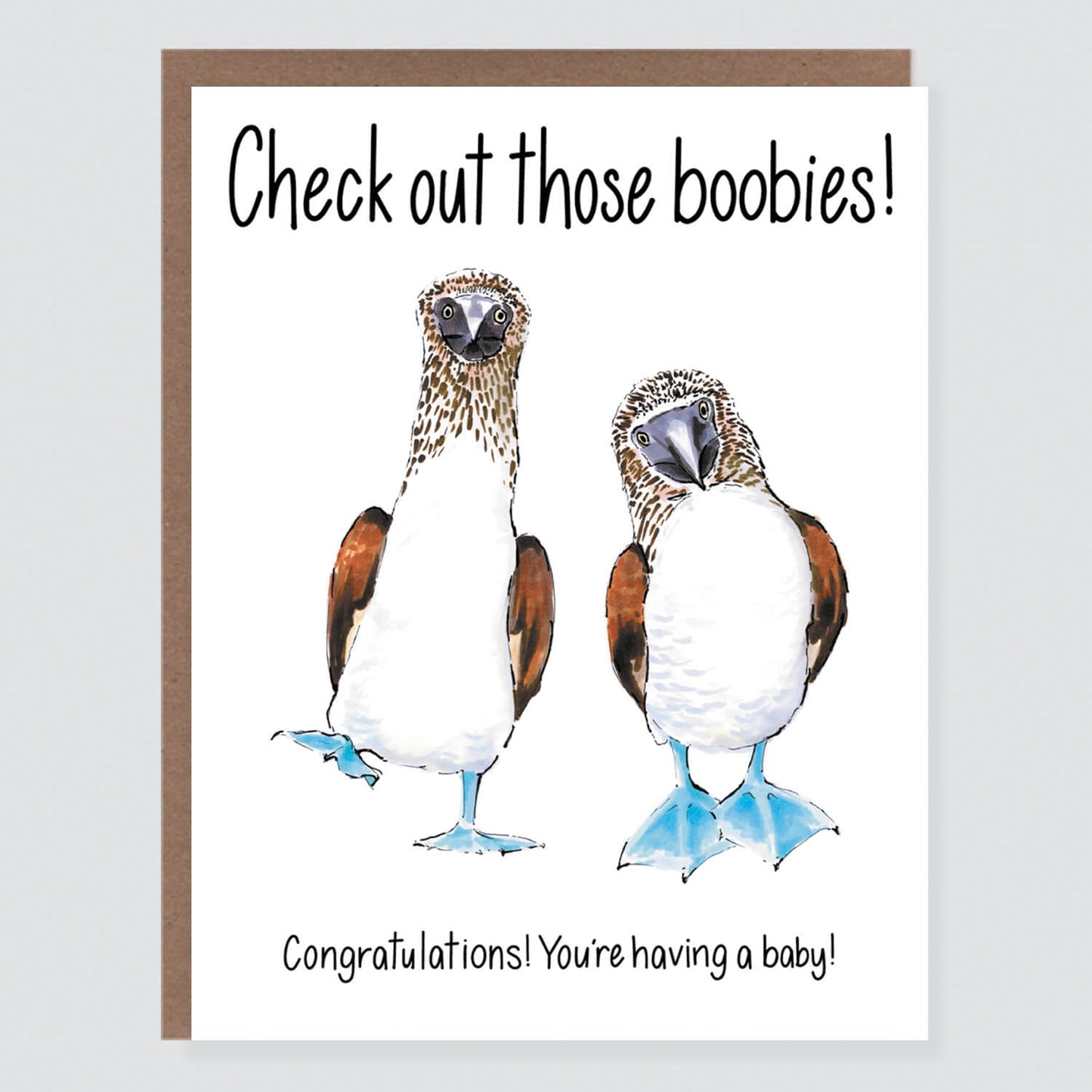 Boobies Punny Pregnancy Card