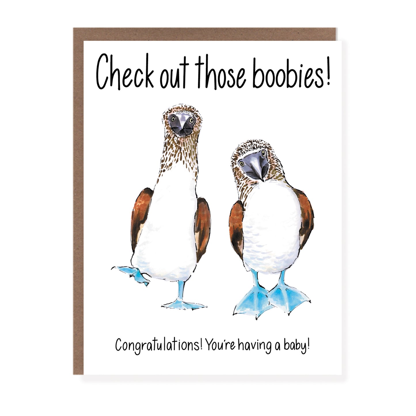 Boobies Punny Pregnancy Card - Case of 6