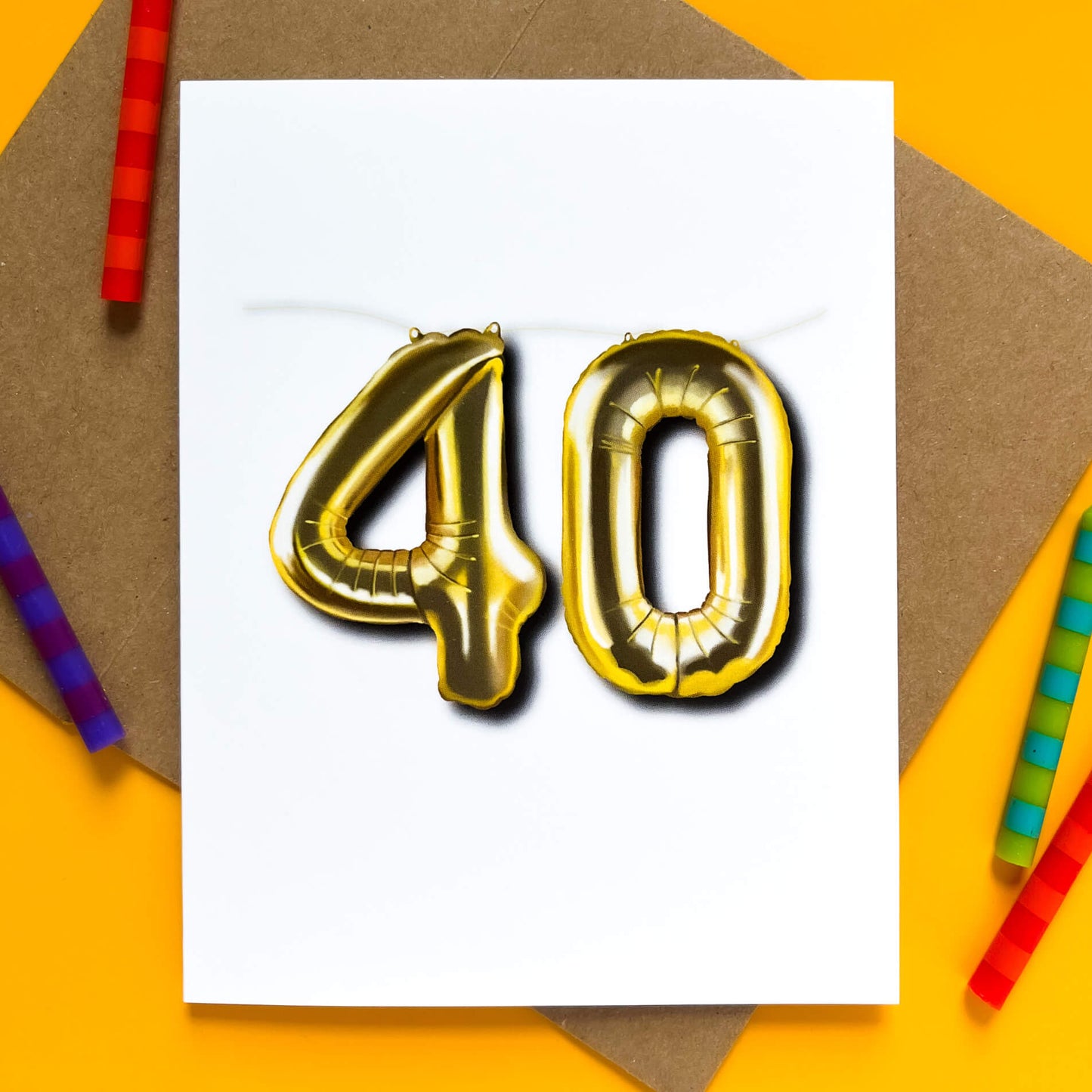 40 Balloon | Milestone Birthday Card