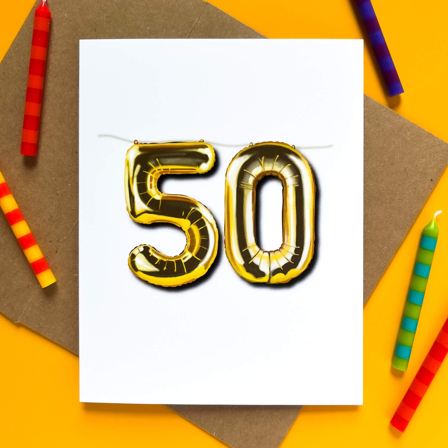 50 Balloon | Milestone Birthday Card