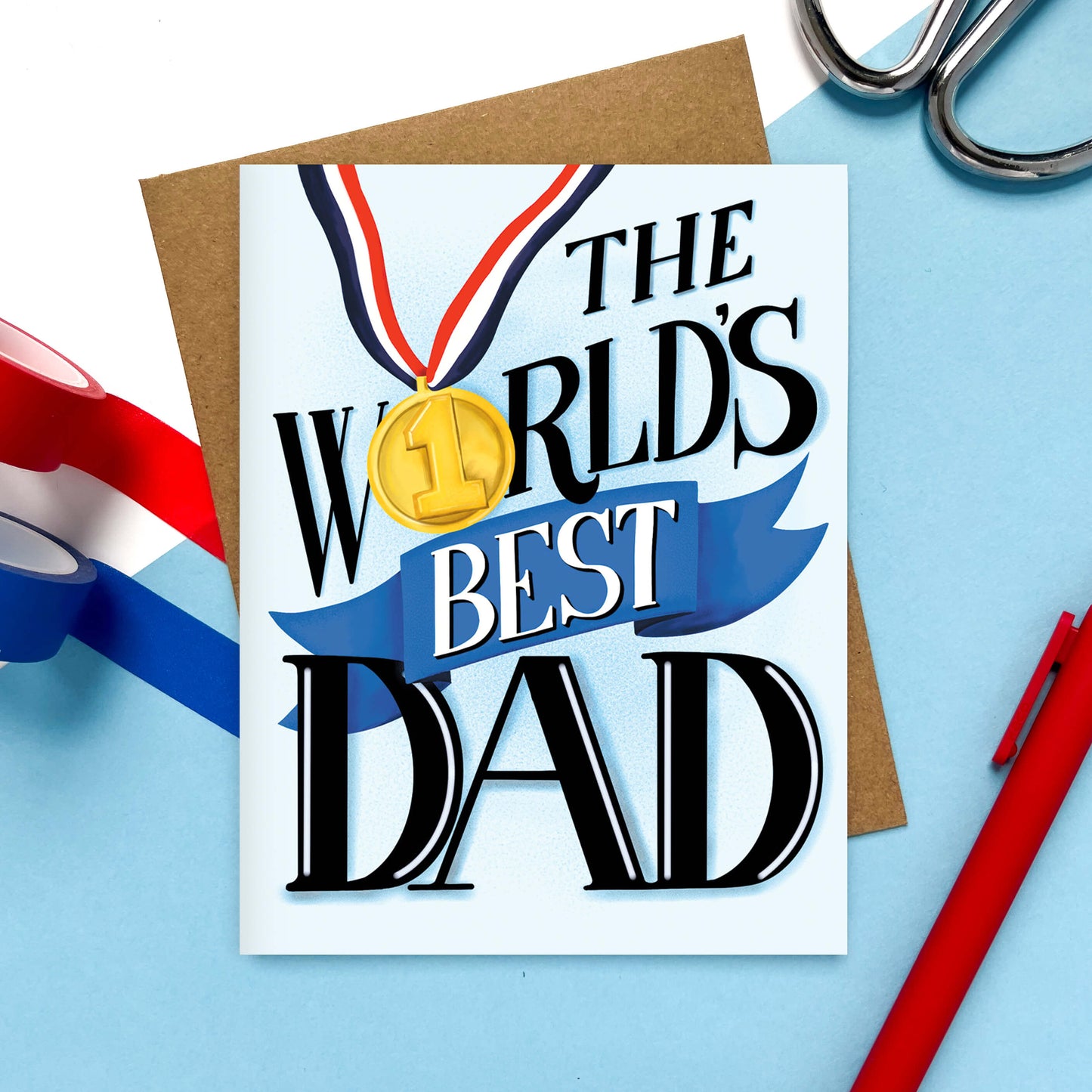 World's Best Dad Medal | Father's Day Card