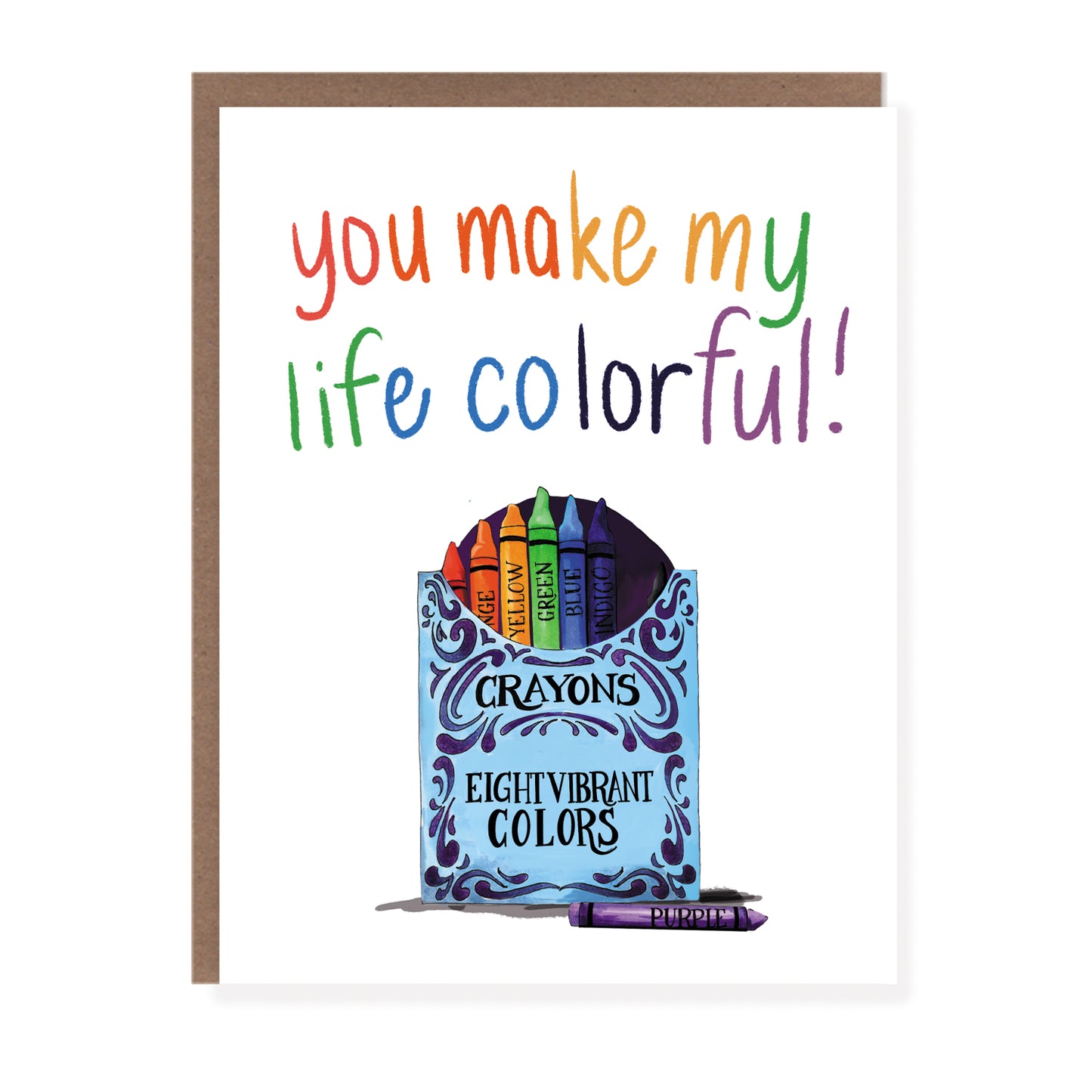 You Make Life Colorful Crayons | Encouragement Card - Case of 6