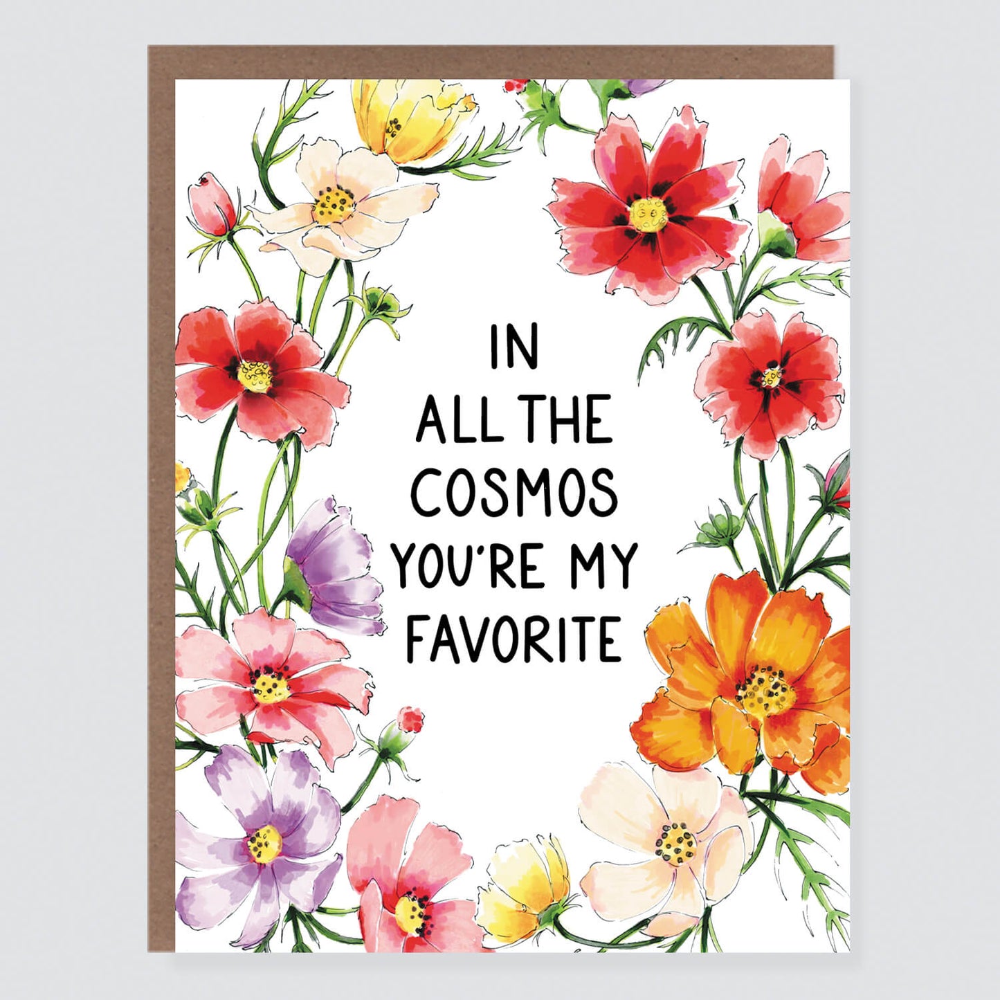 In All The Cosmos | Punny Floral Encouragement Card - Case of 6