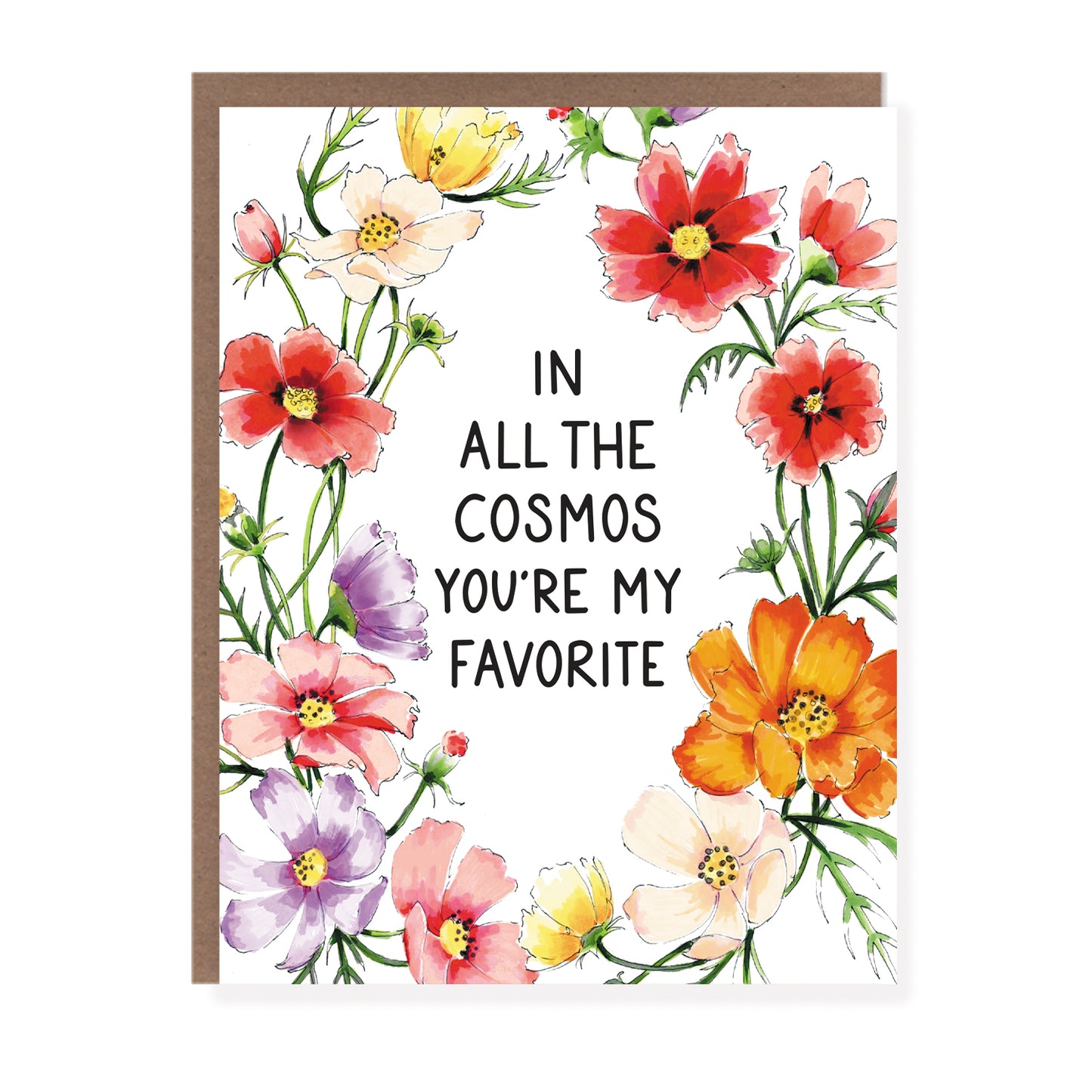 In All The Cosmos | Punny Floral Encouragement Card - Case of 6