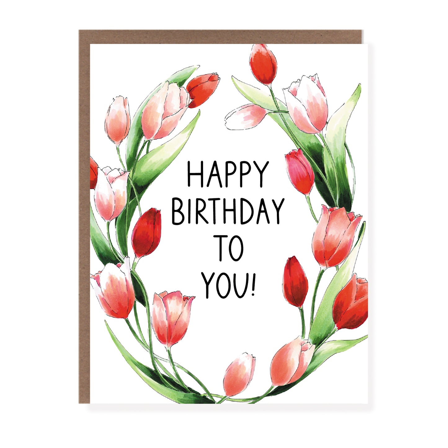 Tulip Wreath Birthday Card - Case of 6