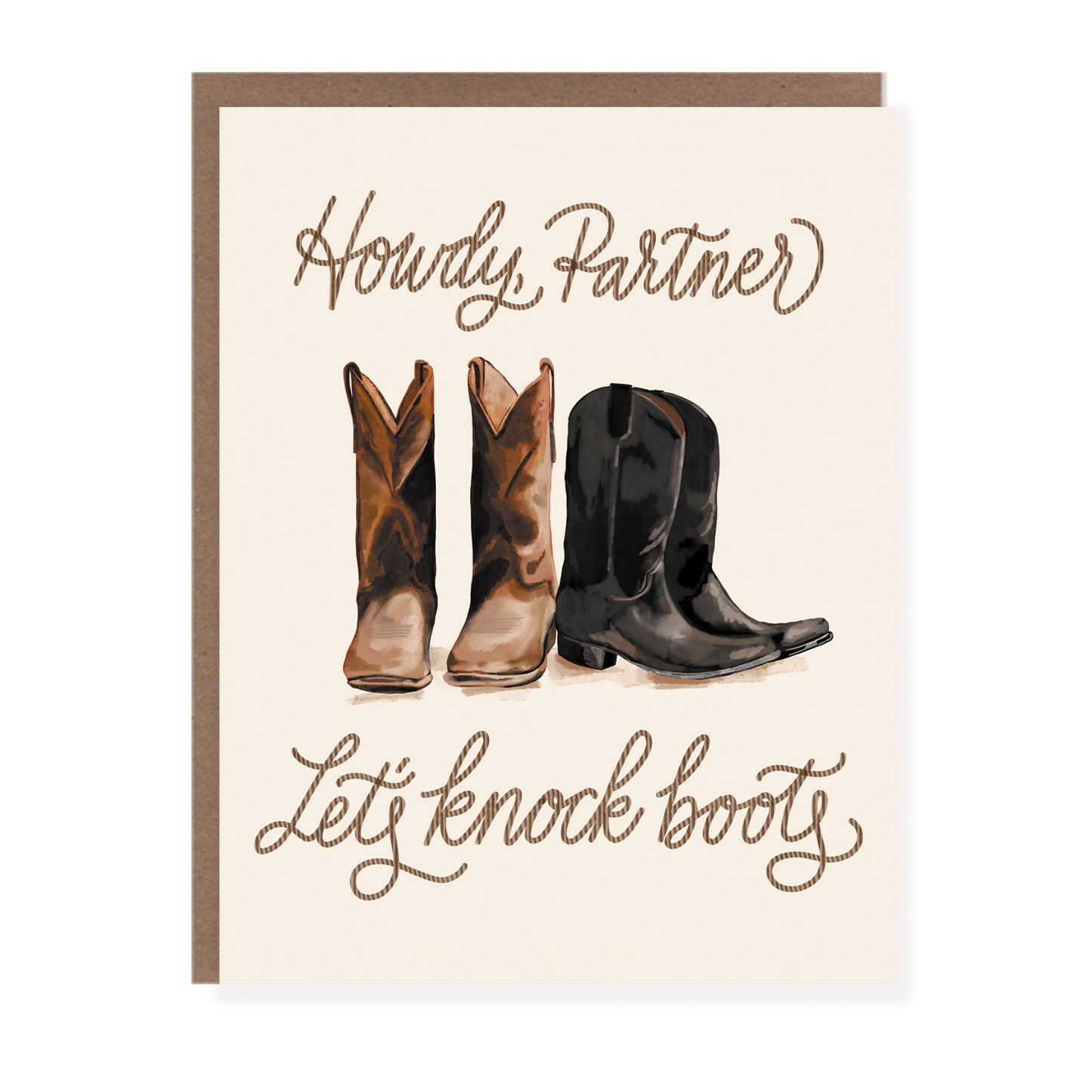 Knock Cowboy Boots | Punny Love Card - Case of 6