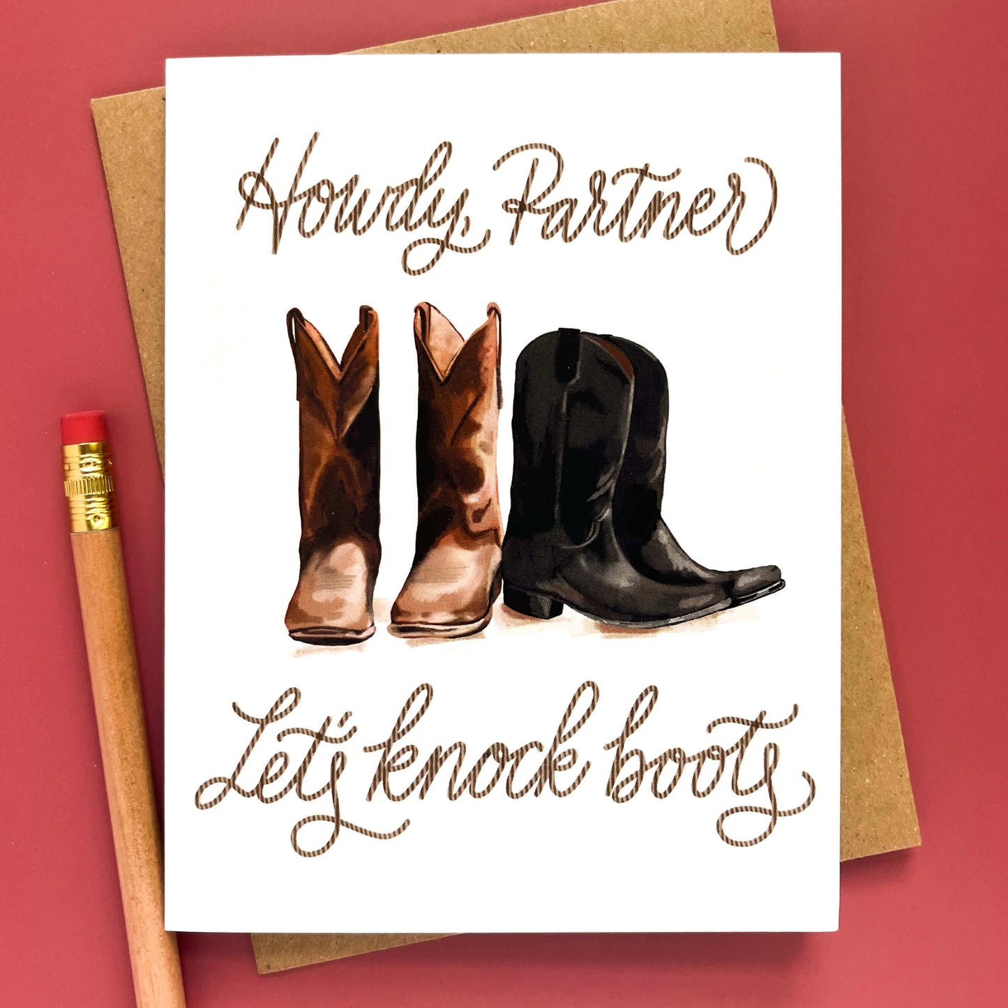 Knock Cowboy Boots | Punny Love Card