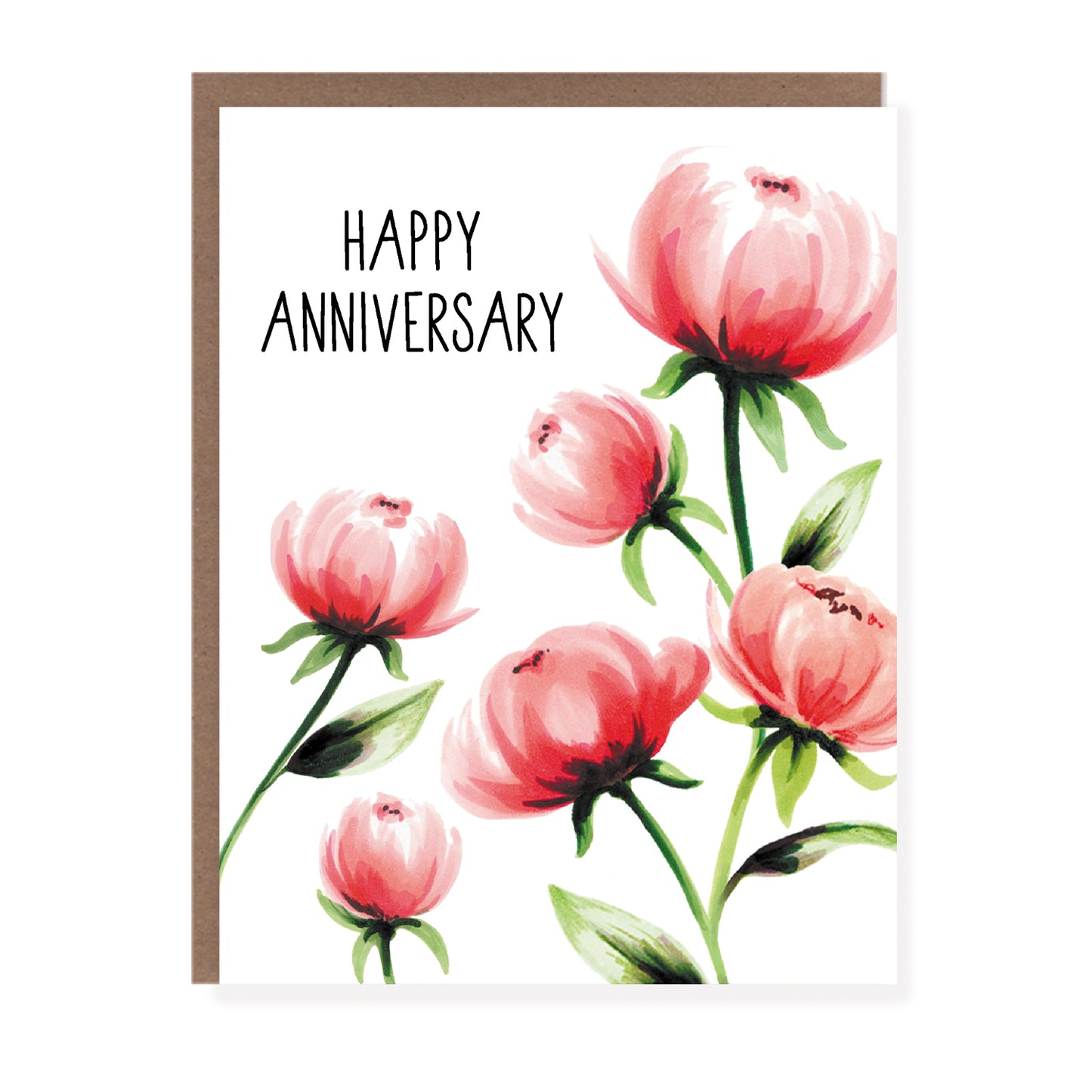 Peonies Anniversary Card - Case of 6