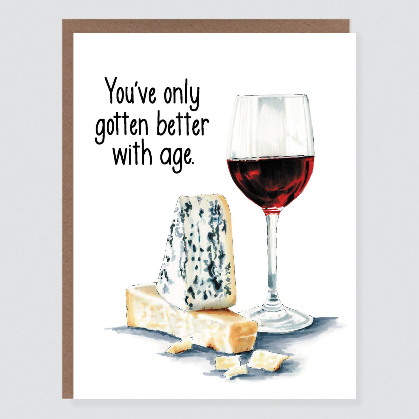 Wine and Cheese | Age Positive Birthday Card - Case of 6