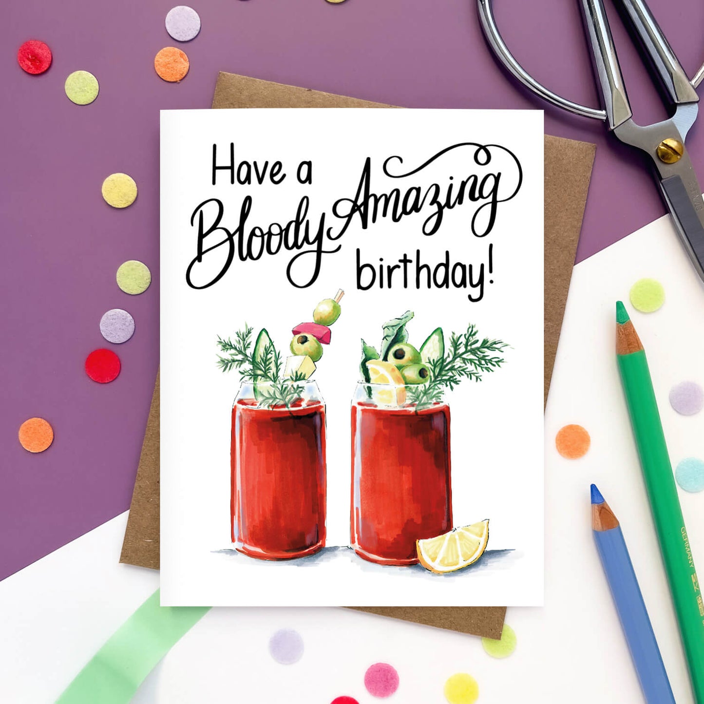 Bloody Mary Birthday Card
