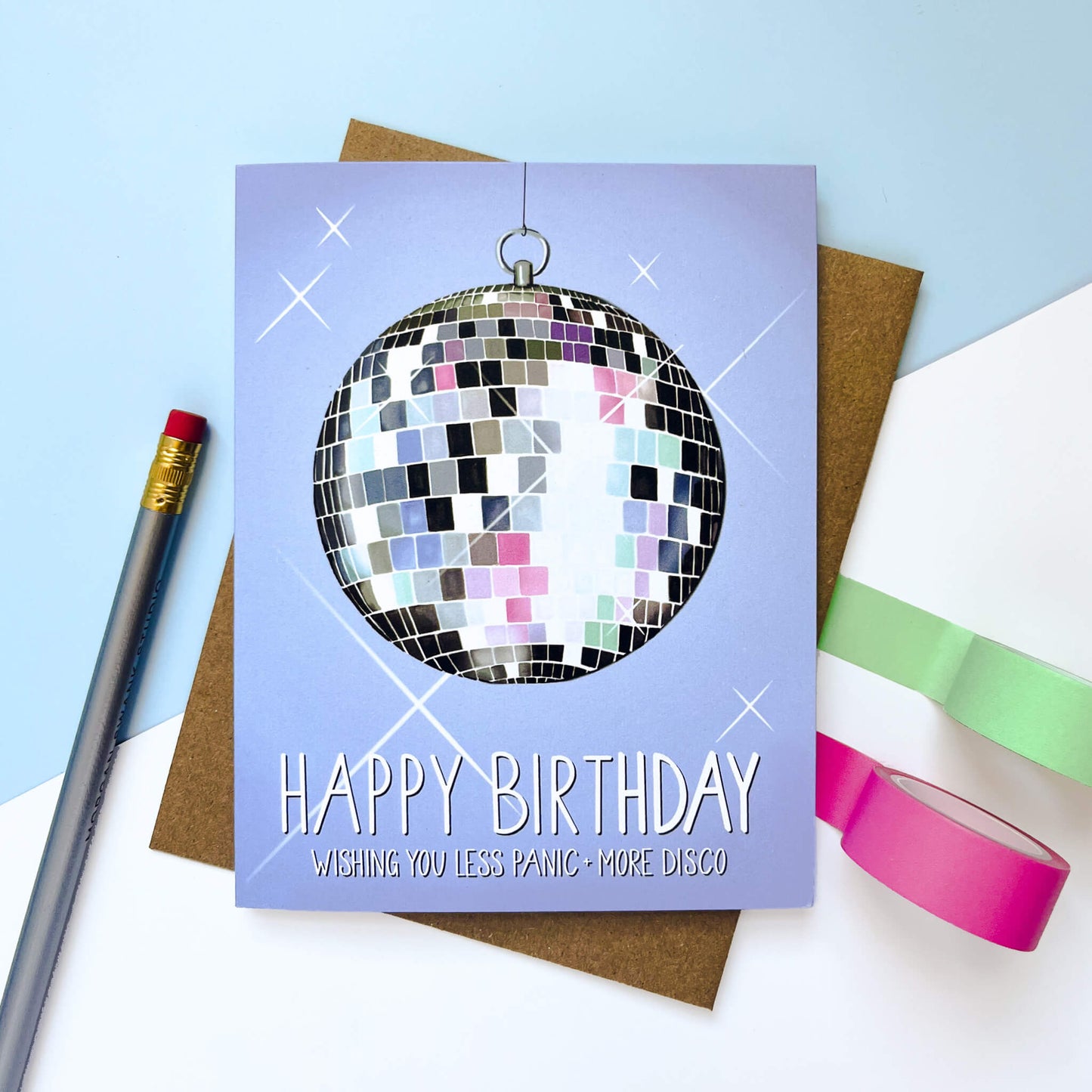 All Panic No Disco Ball | Funny Birthday Card