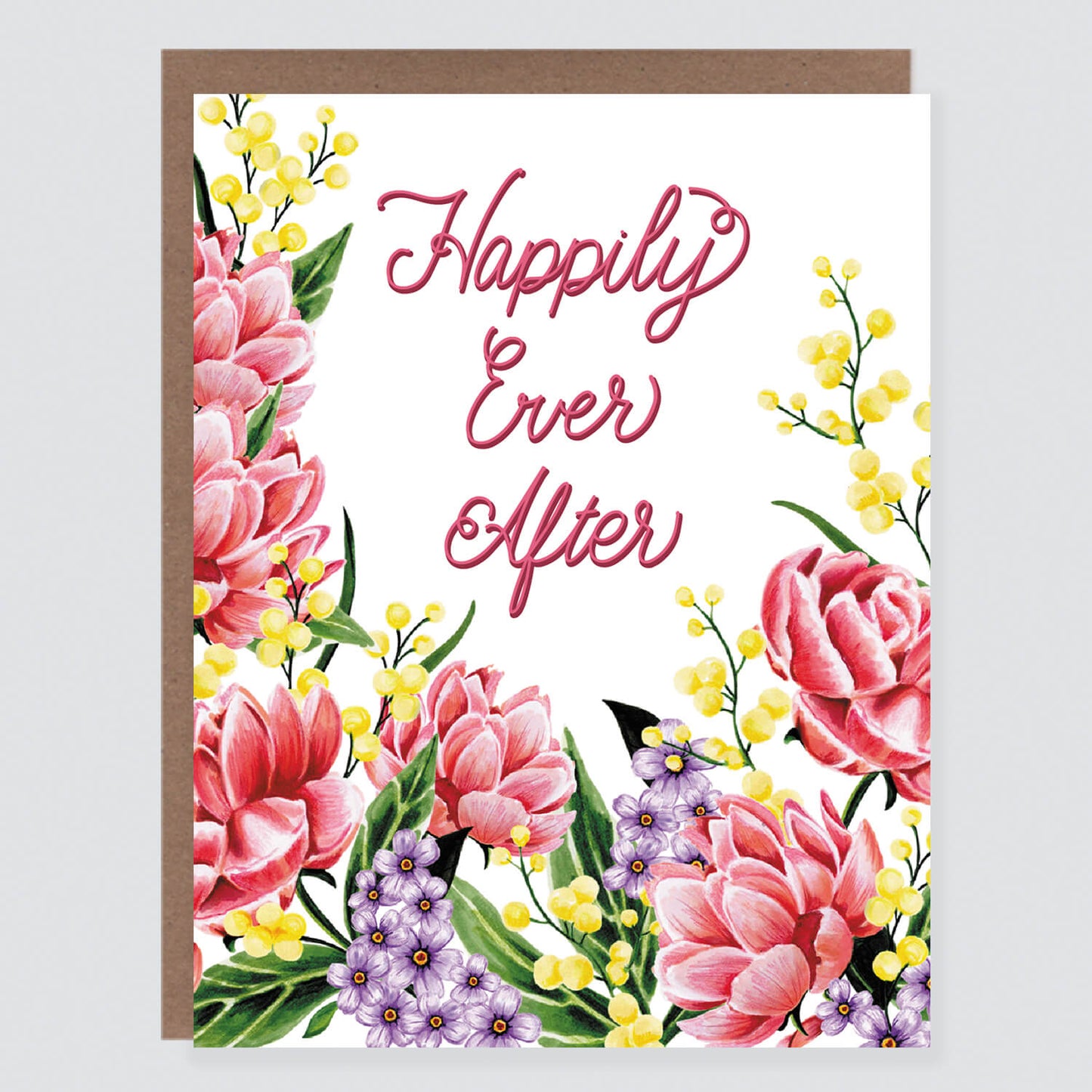 Happily Ever After Floral Wedding Card - Case of 6
