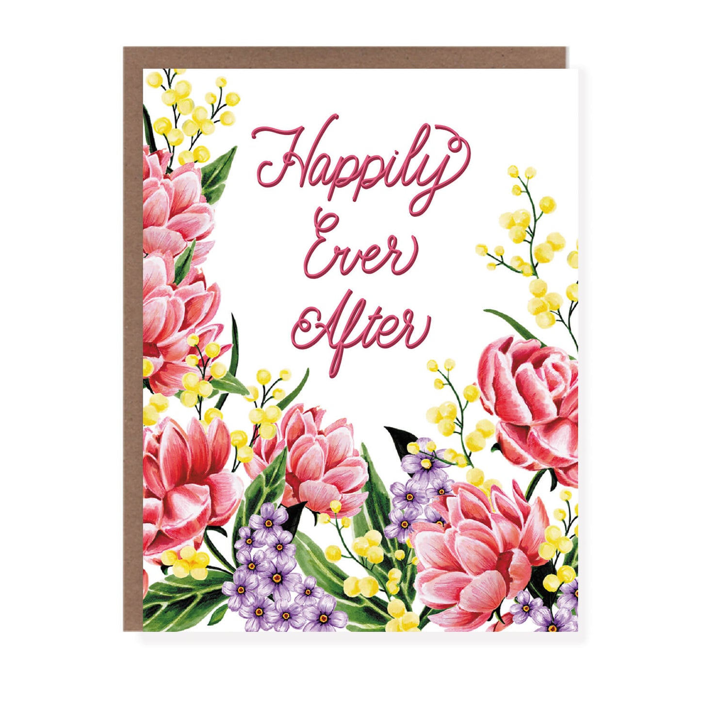 Happily Ever After Floral Wedding Card - Case of 6