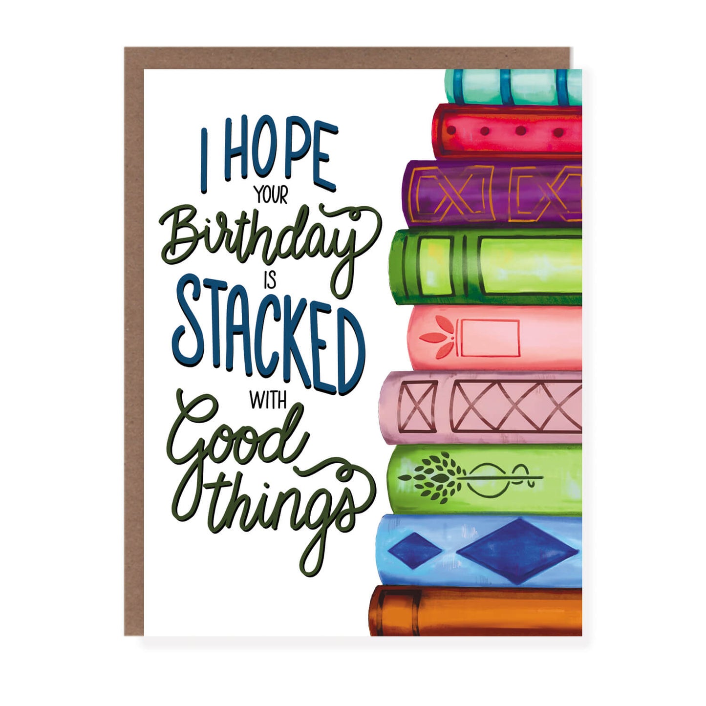 Stacked With Good Things Book Birthday Card - Case of 6