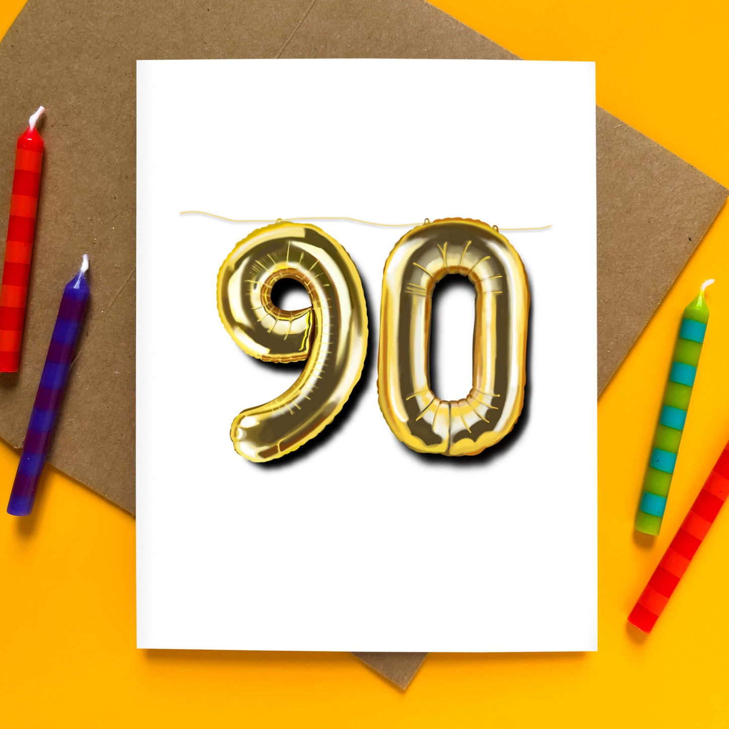 90 Balloon Milestone Birthday Card