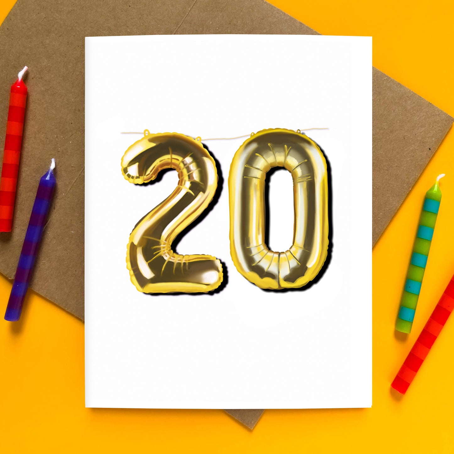 20 Balloon Milestone Birthday Card - Case of 6