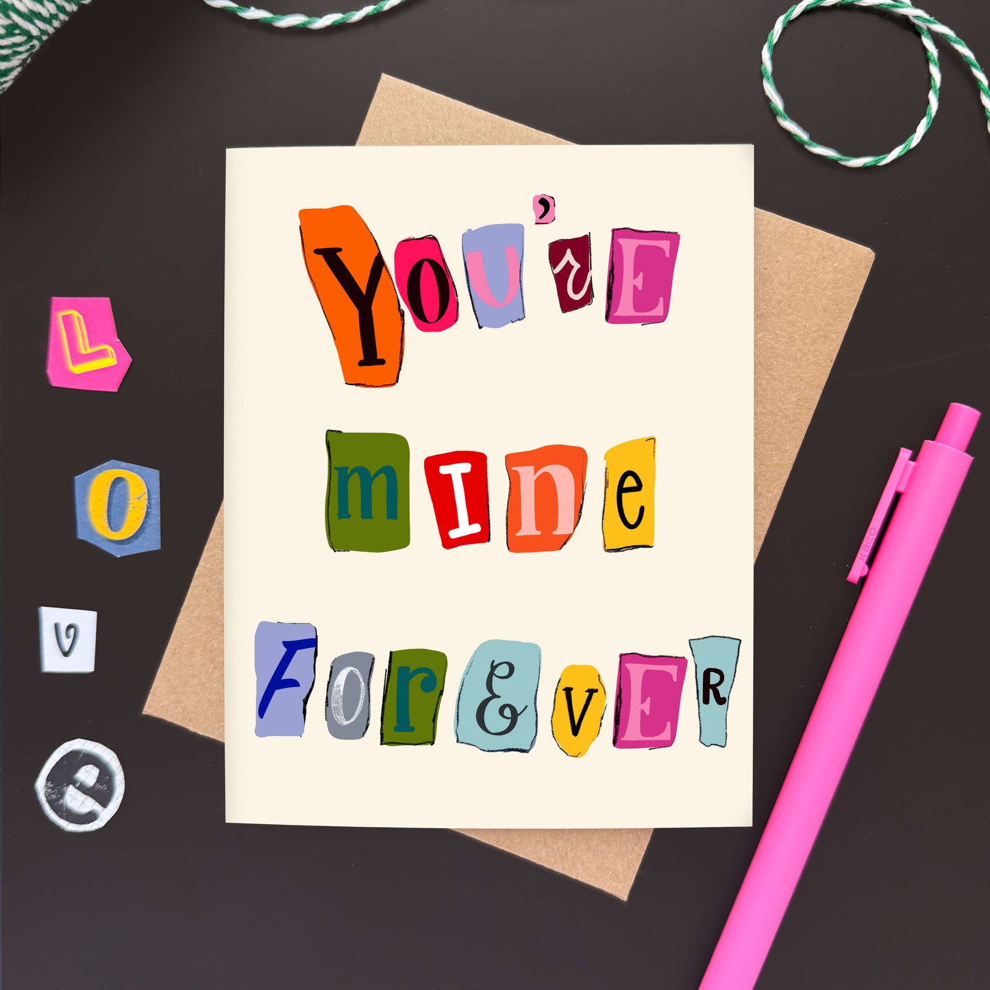 Mine Forever Ransom Note Love Card - Case of 6