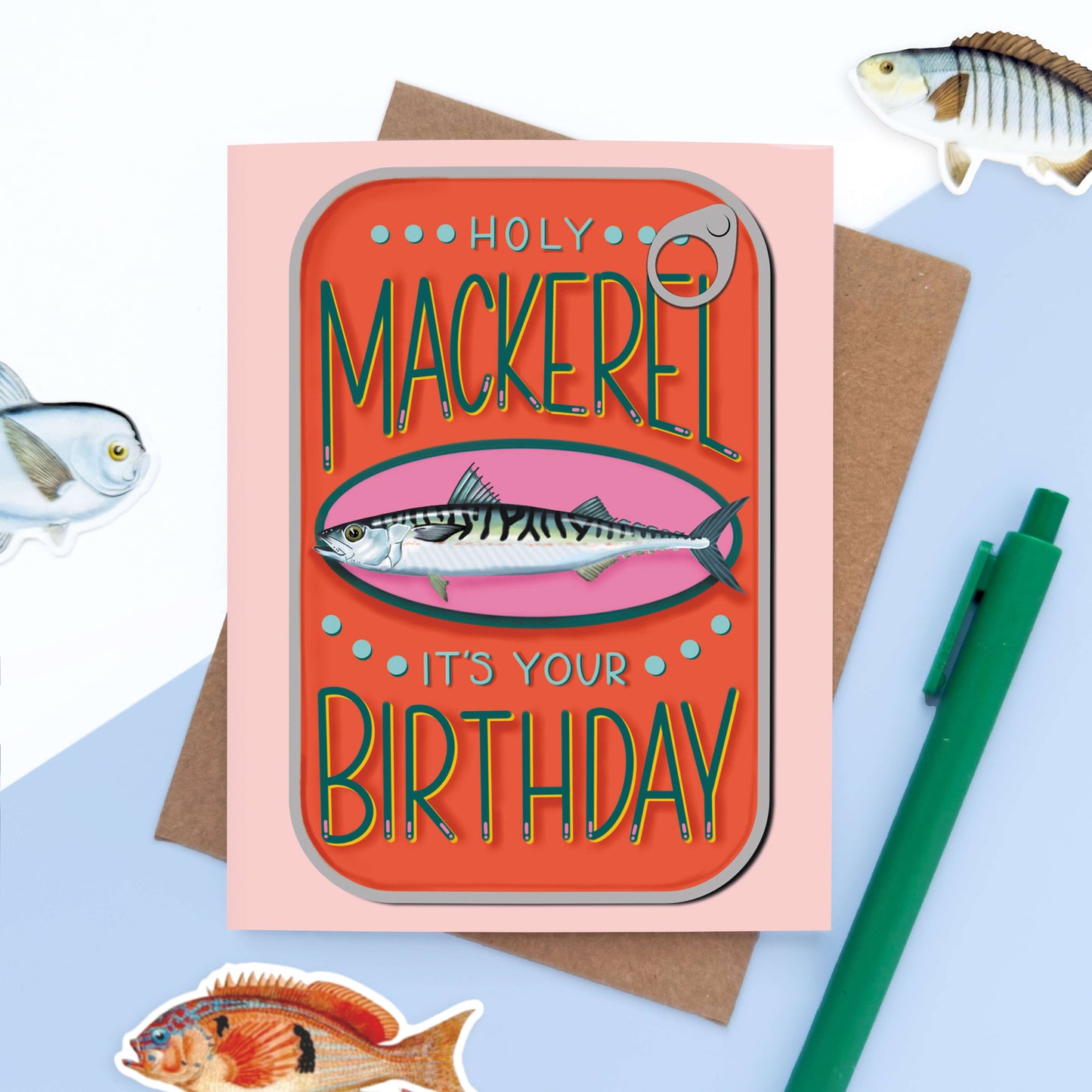 Mackerel Tinned Fish Birthday Card - Case of 6