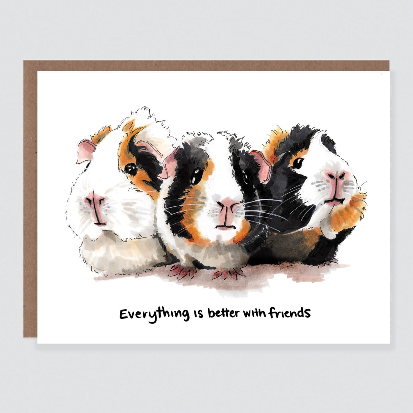 Better With Friends Guinea Pigs | Friendship Card - Case of 6