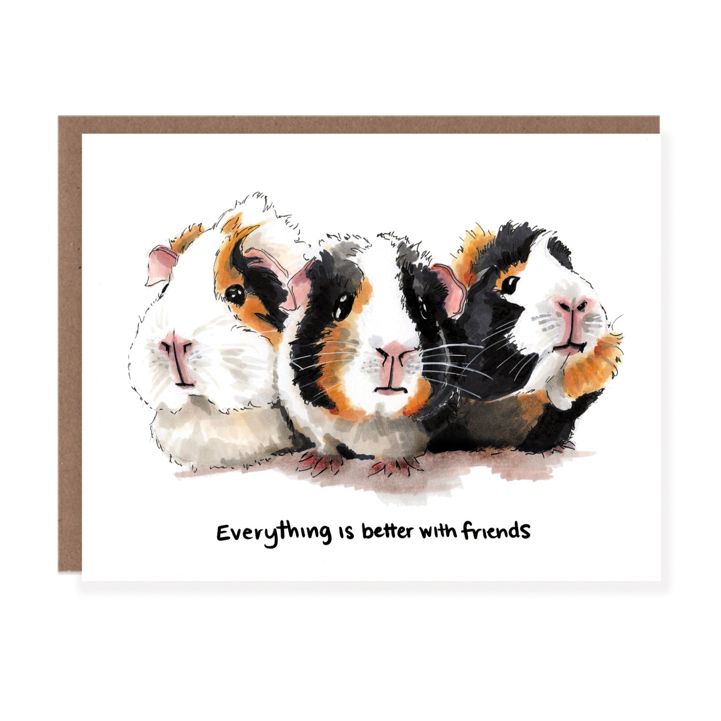 Better With Friends Guinea Pigs | Friendship Card - Case of 6