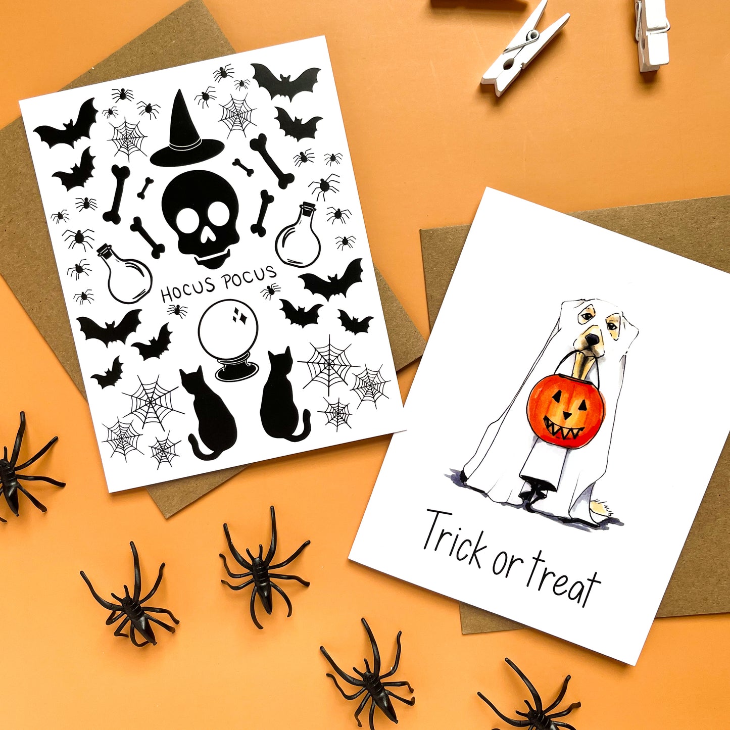 Trick or Treat Goldie Dog Halloween Card