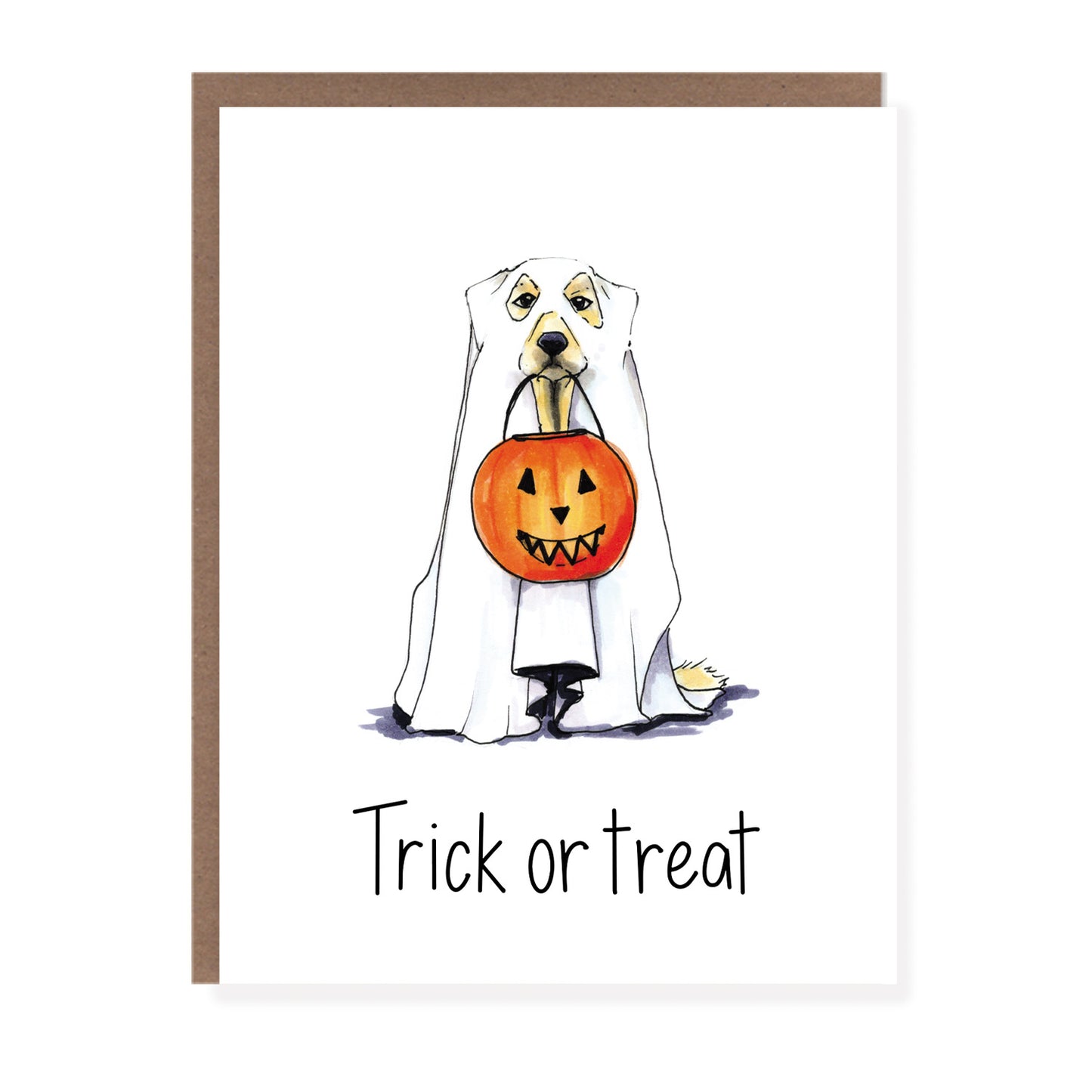 Trick or Treat Goldie Dog Halloween Card - Case of 6