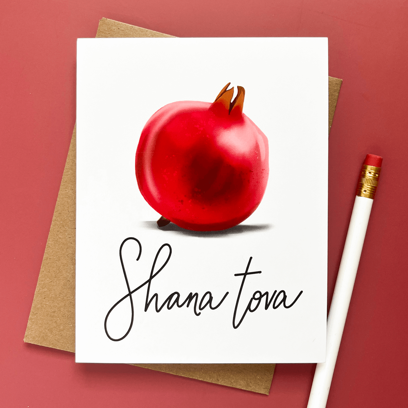 Shana Tova Pomegranate | Rosh Hashanah Jewish New Year Card - Case of 6