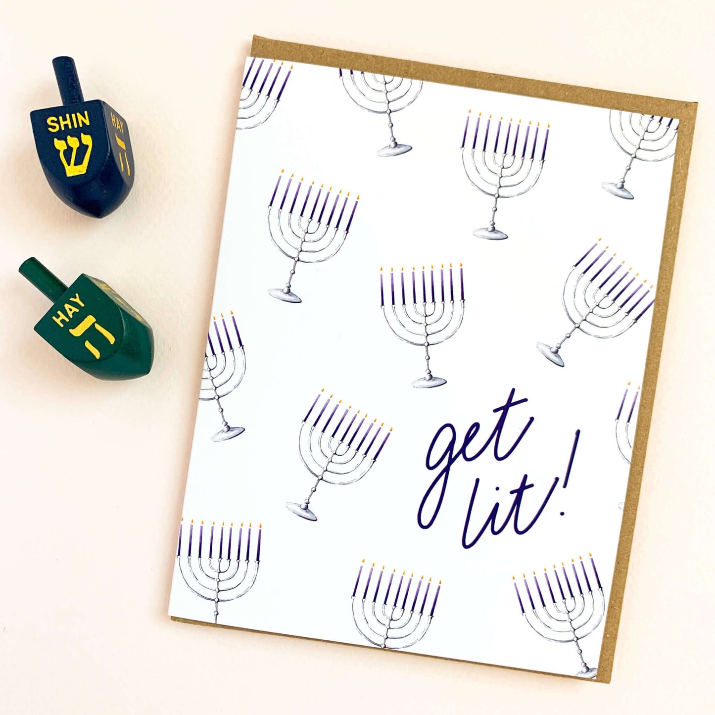 Get Lit Menorah | Hanukkah Card - Case of 6