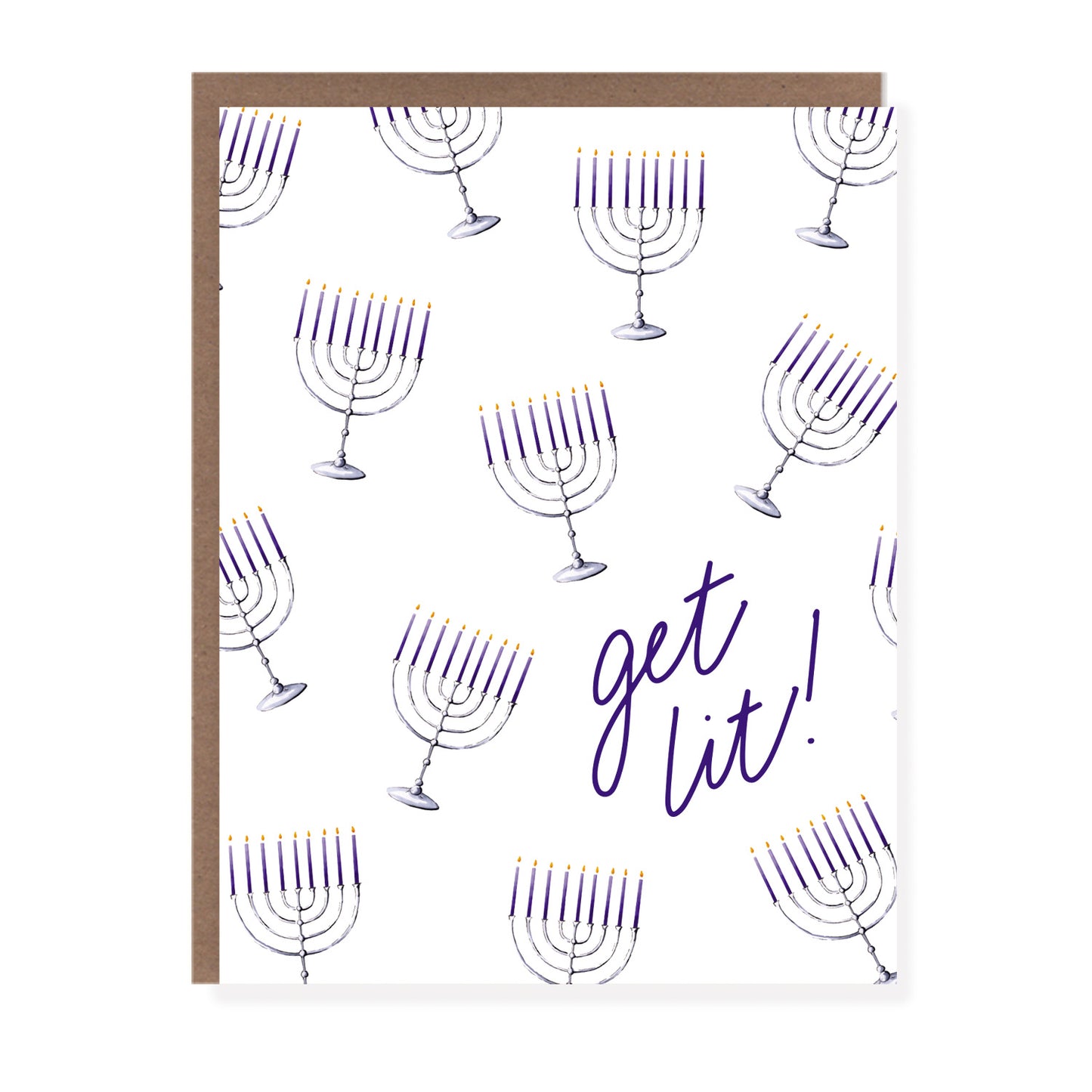 Get Lit Menorah | Hanukkah Card - Case of 6
