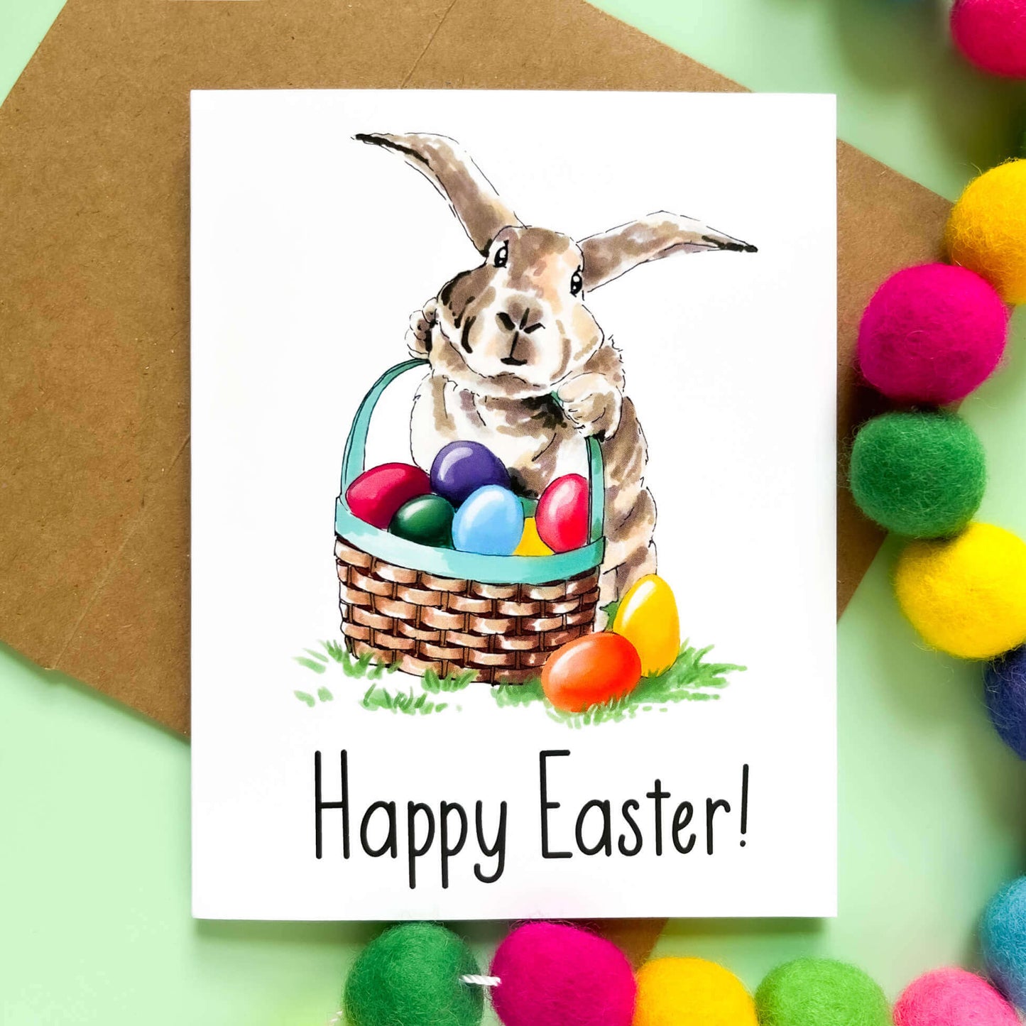 Bunny and Eggs Easter Card