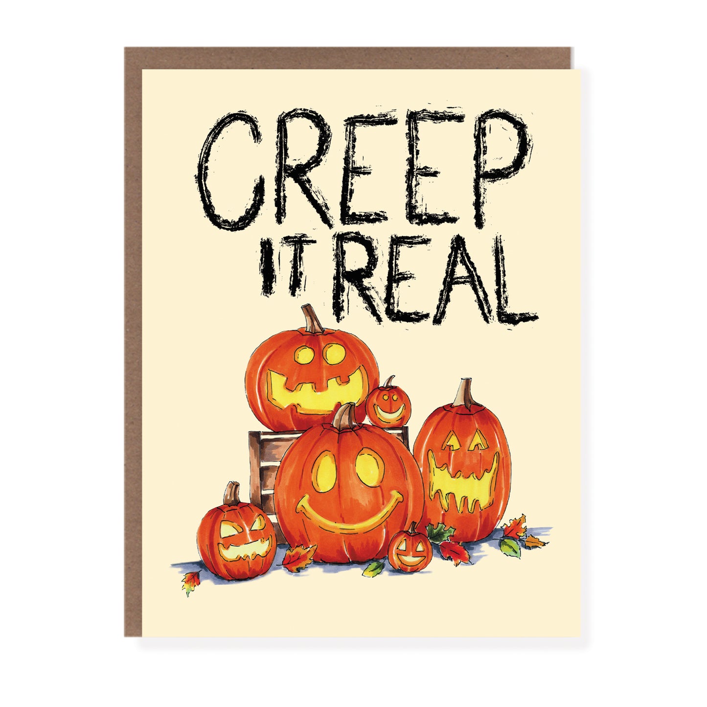 Creep It Real Pumpkins Halloween Card - Case of 6