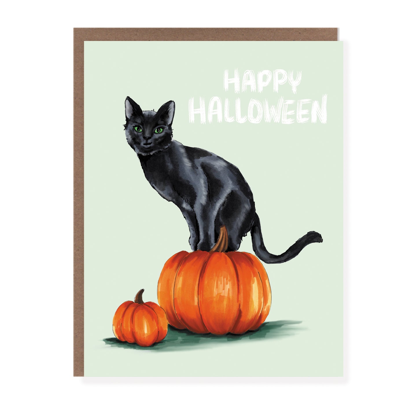 Black Cat and Pumpkin Halloween Card - Case of 6