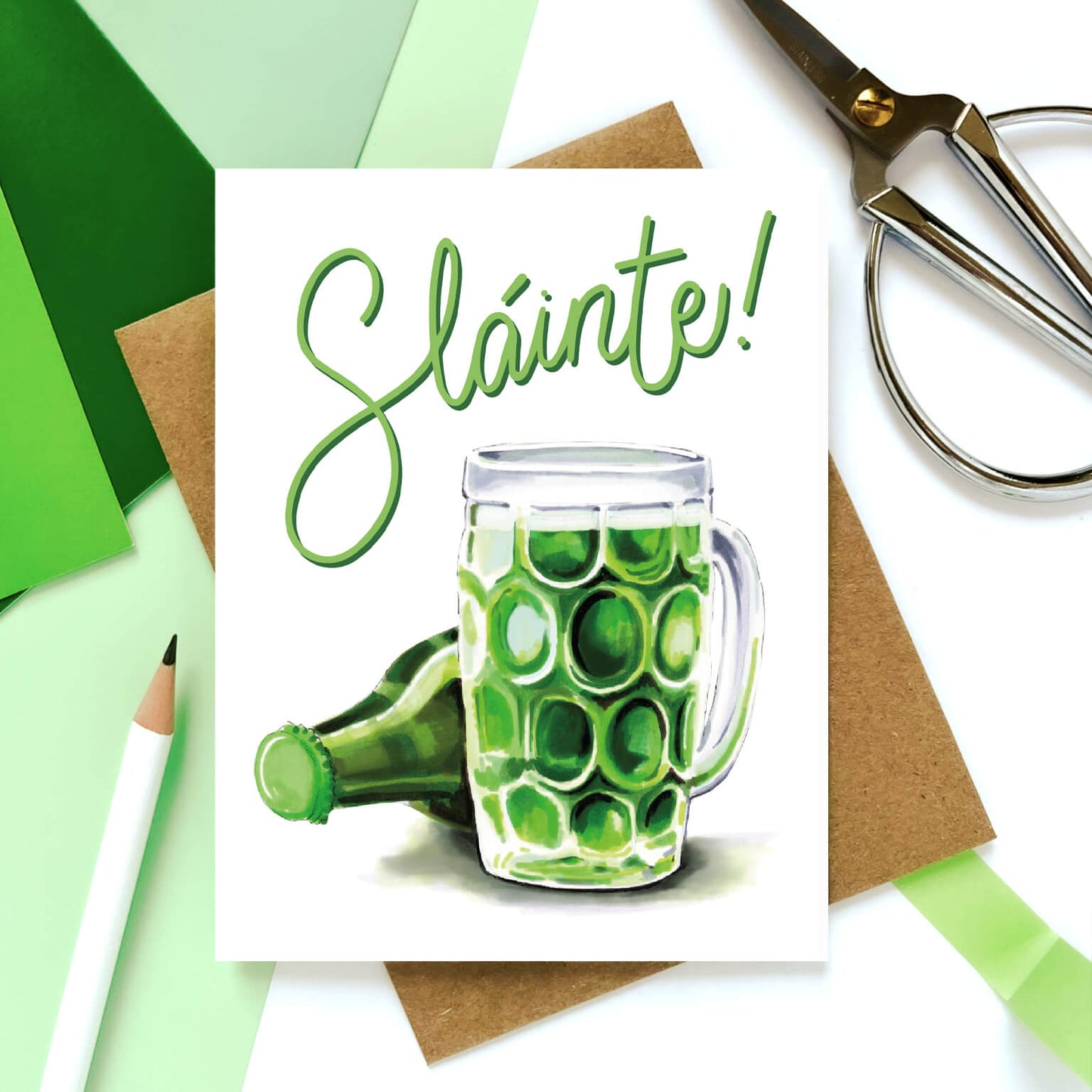 Slainte Green Beer St. Patty's Day Card