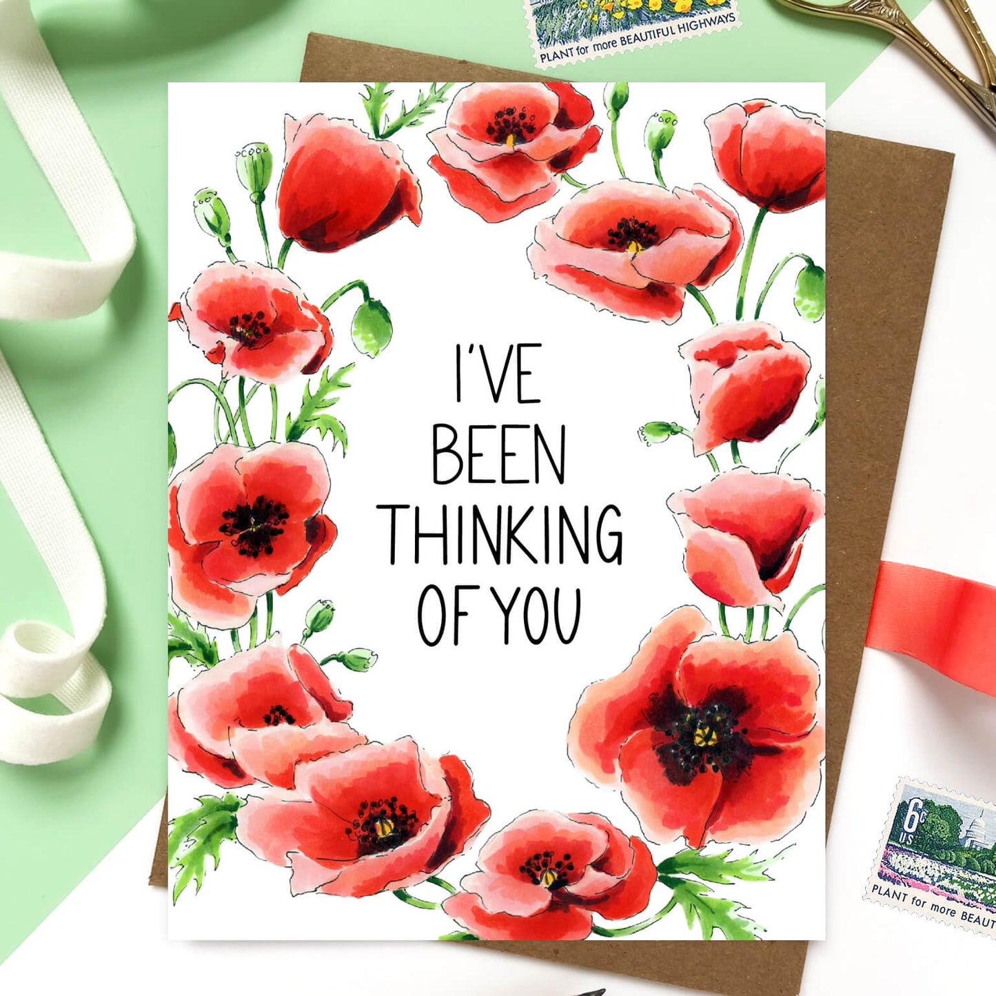 Poppies Thinking of You Card