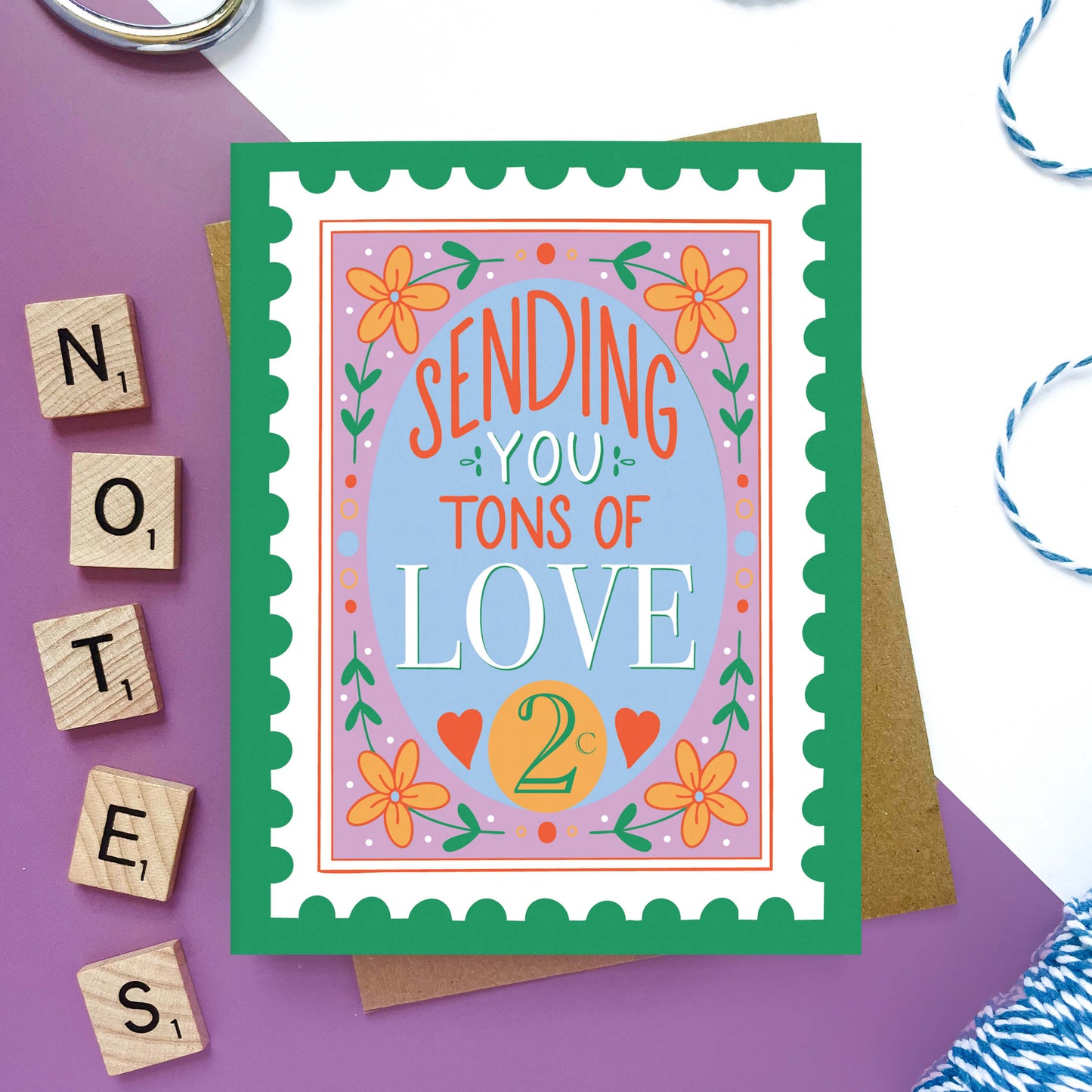 Sending Love Postage Stamp | Encouragement Card - Case of 6