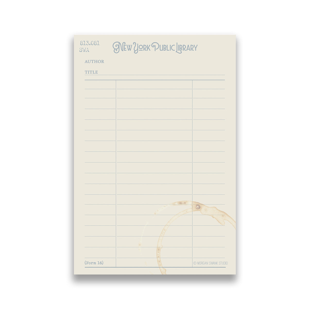Library Card Book Notepad - Case of 4