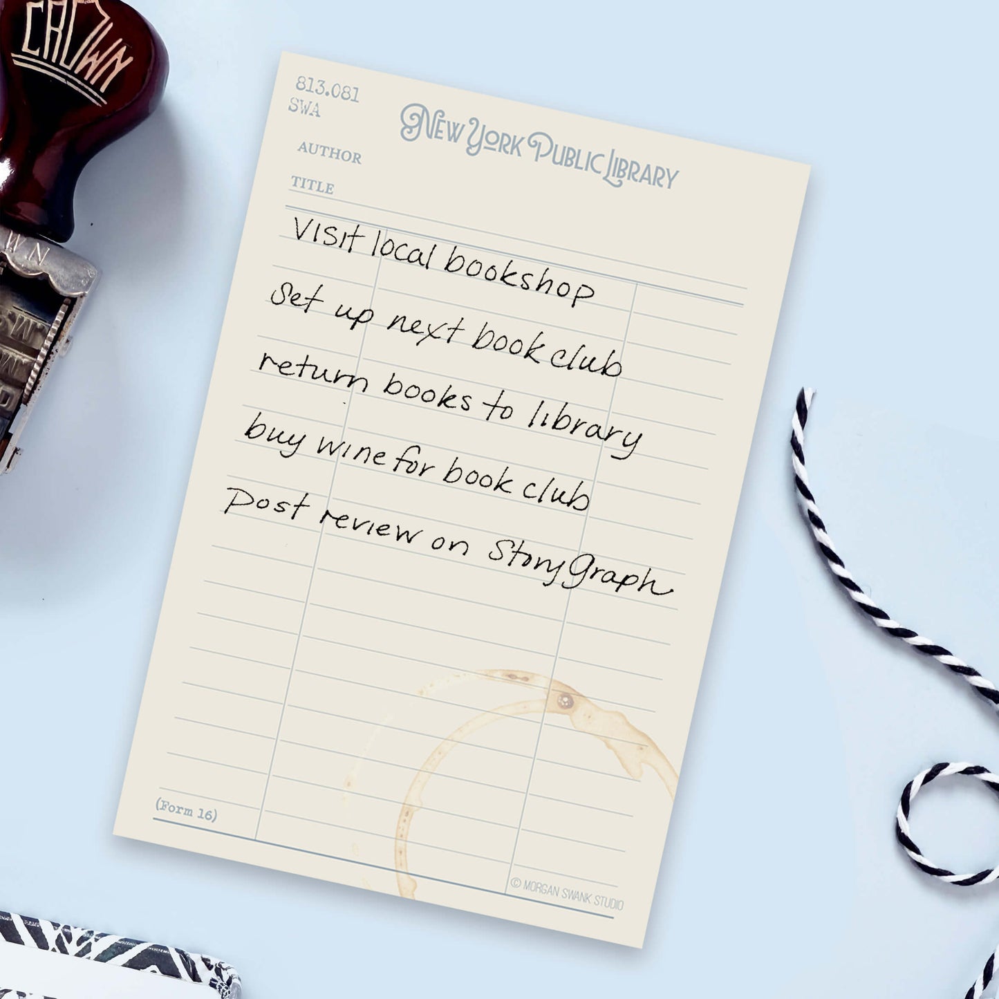 Library Card Book Notepad