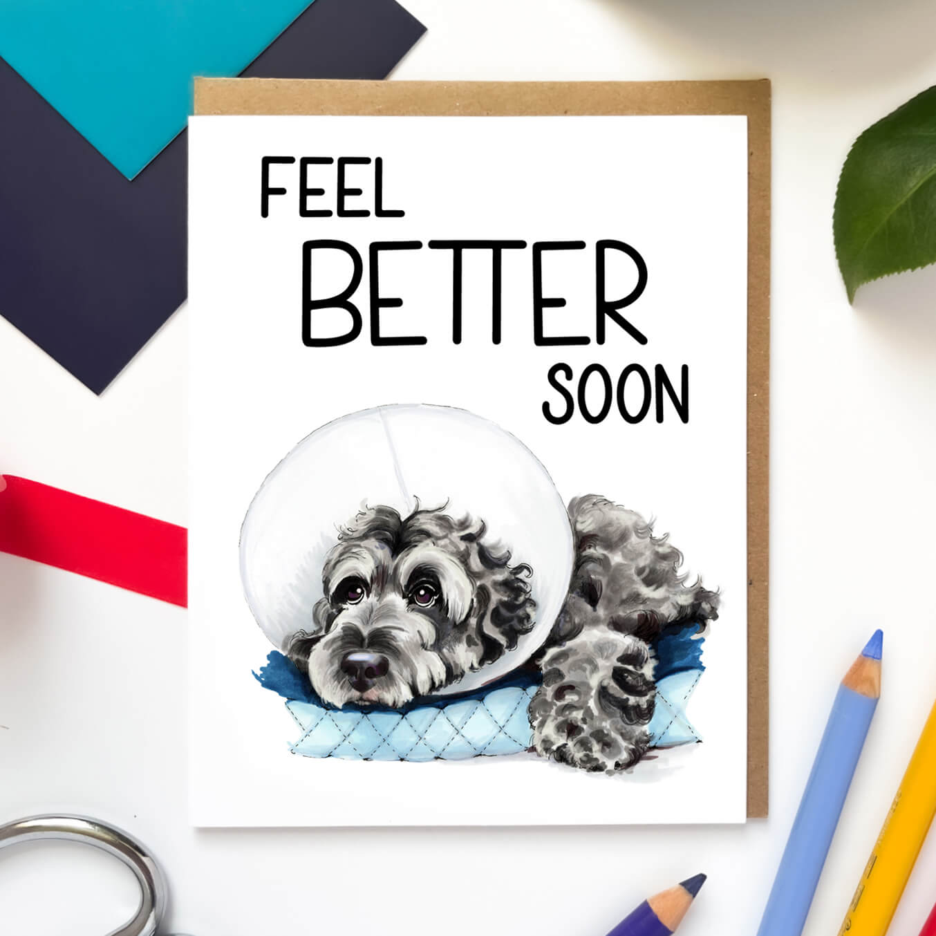 Dog Cone Feel Better Soon Card