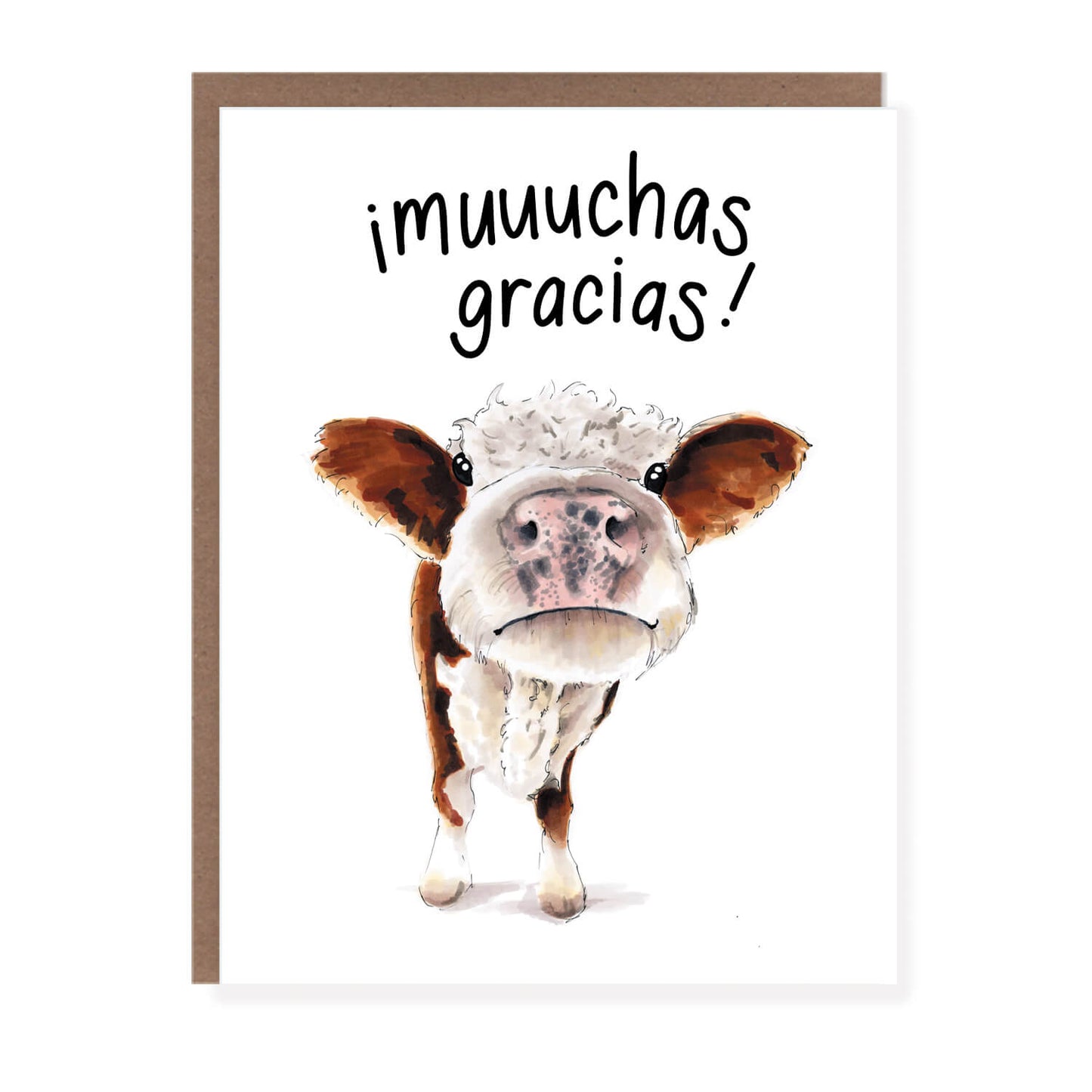 Muuuchas Gracias Cow | Spanish Thank You Card - Case of 6