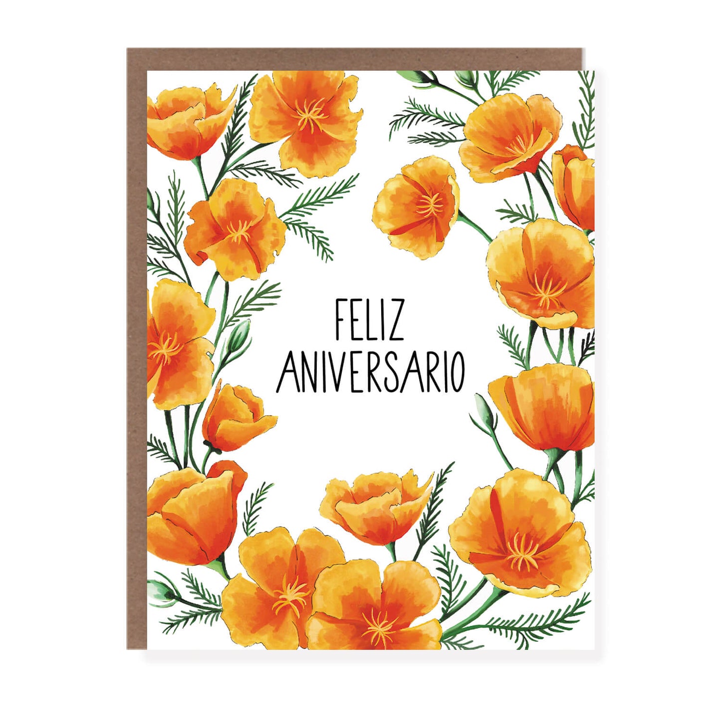 Feliz Aniversario Poppies Spanish Anniversary Card - Case of 6