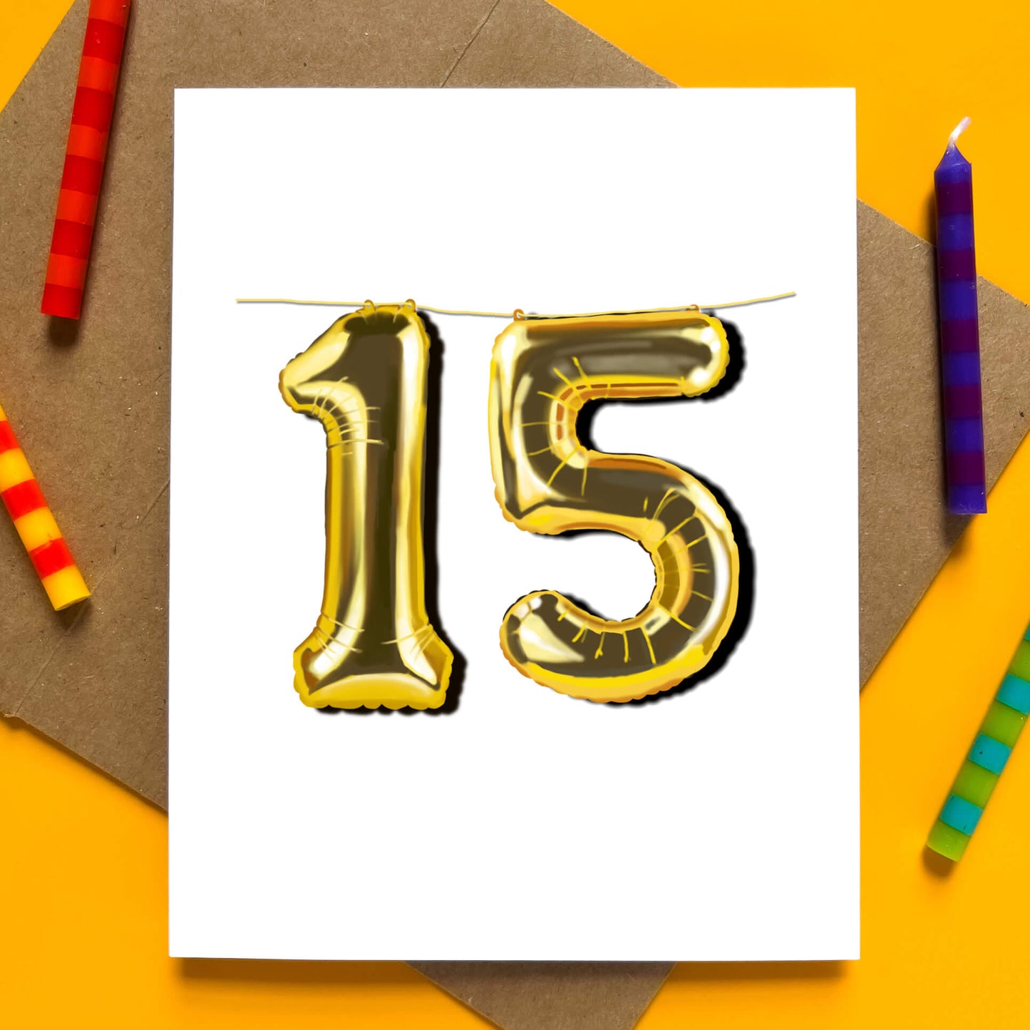 15 Balloon | Quinceañera Spanish Milestone Birthday Card