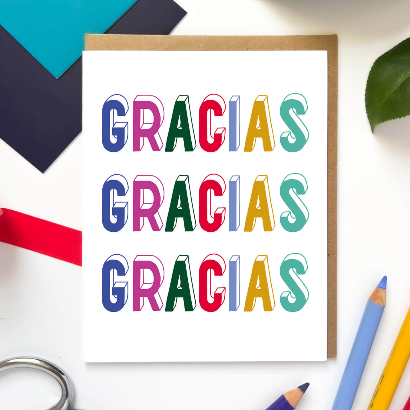 Tres Gracias Spanish Thank You Card