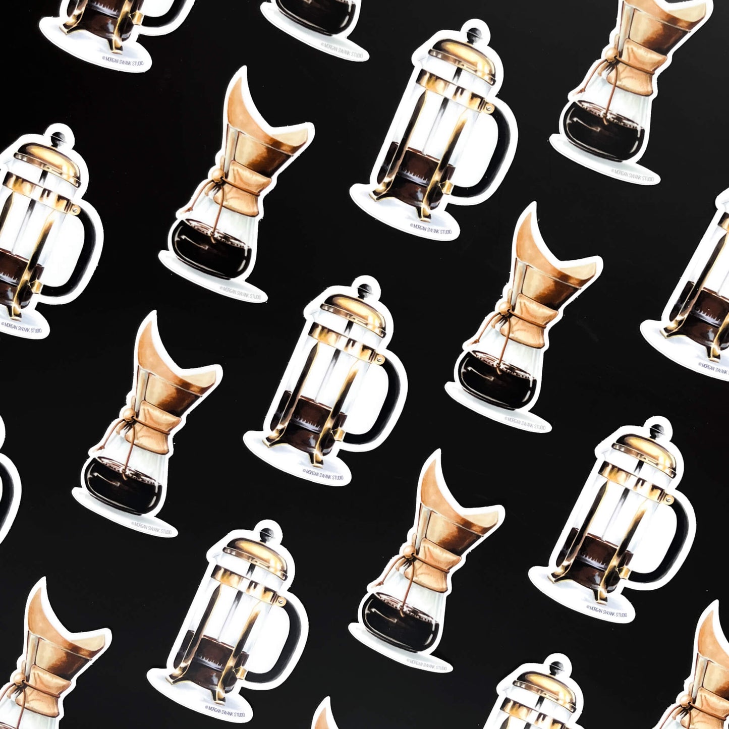 French Press Sticker - Case of 6