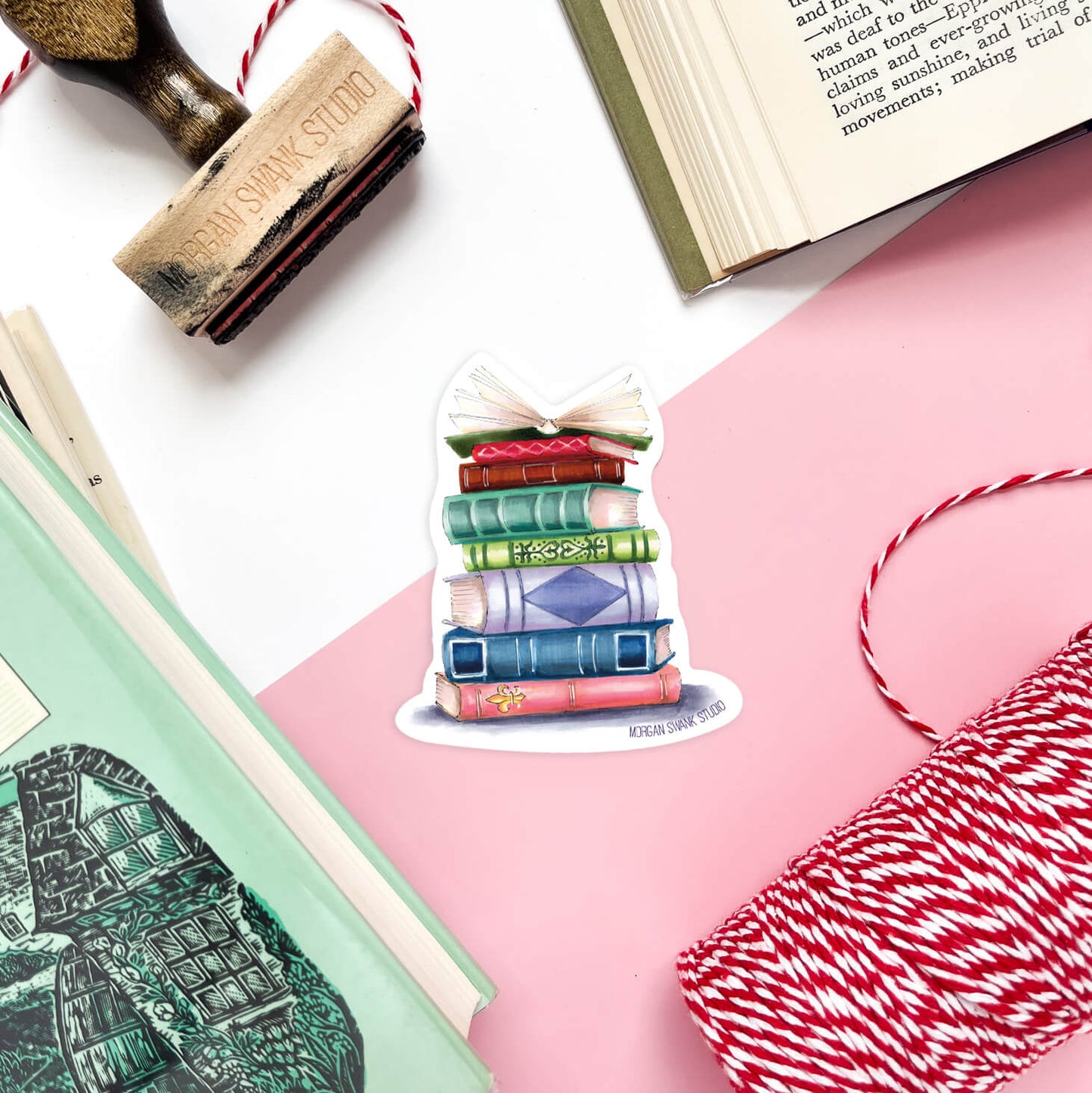Book Stack Sticker - Case of 6