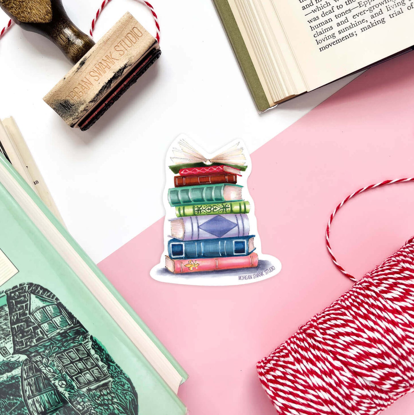 Book Stack Sticker