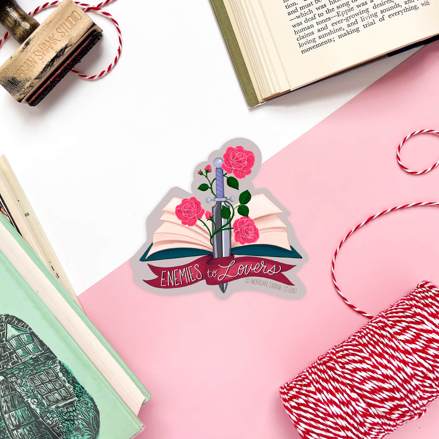 Enemies To Lovers Book Sticker - Case of 6