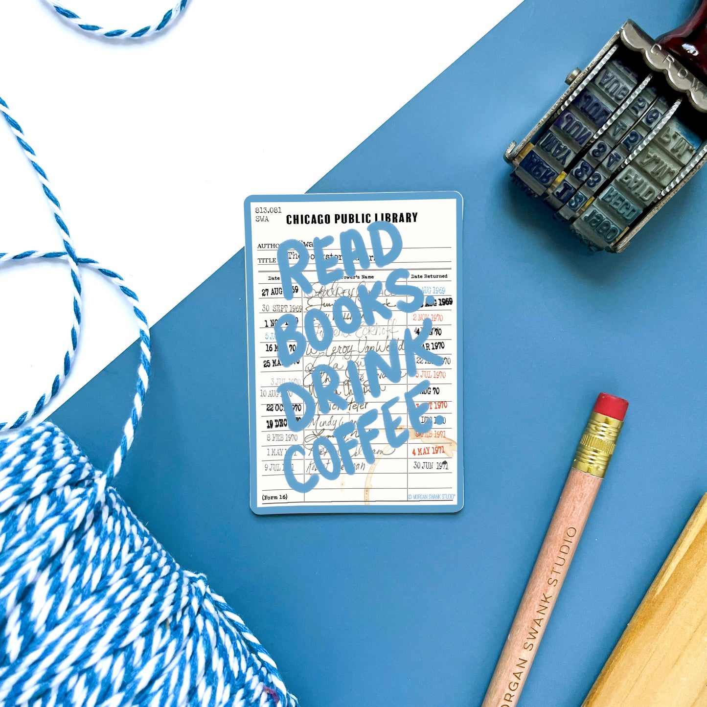 Read Books. Drink Coffee. Sticker - Case of 6